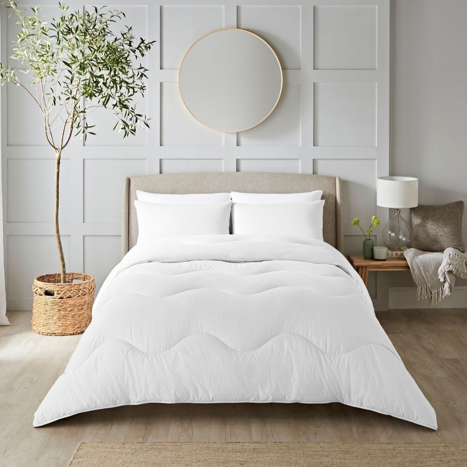 Night Lark Seersucker Coverless 10.5 Tog Duvet & Pillowcase Set