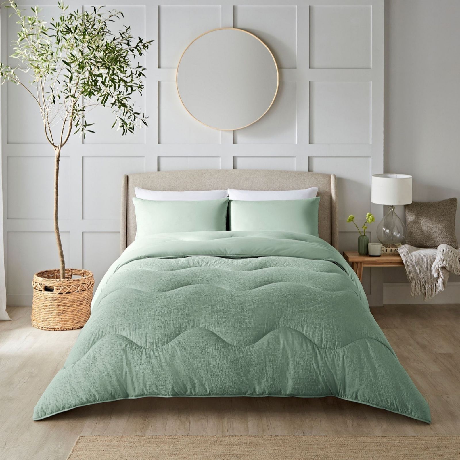 Night Lark Seersucker Coverless 10.5 Tog Duvet & Pillowcase Set