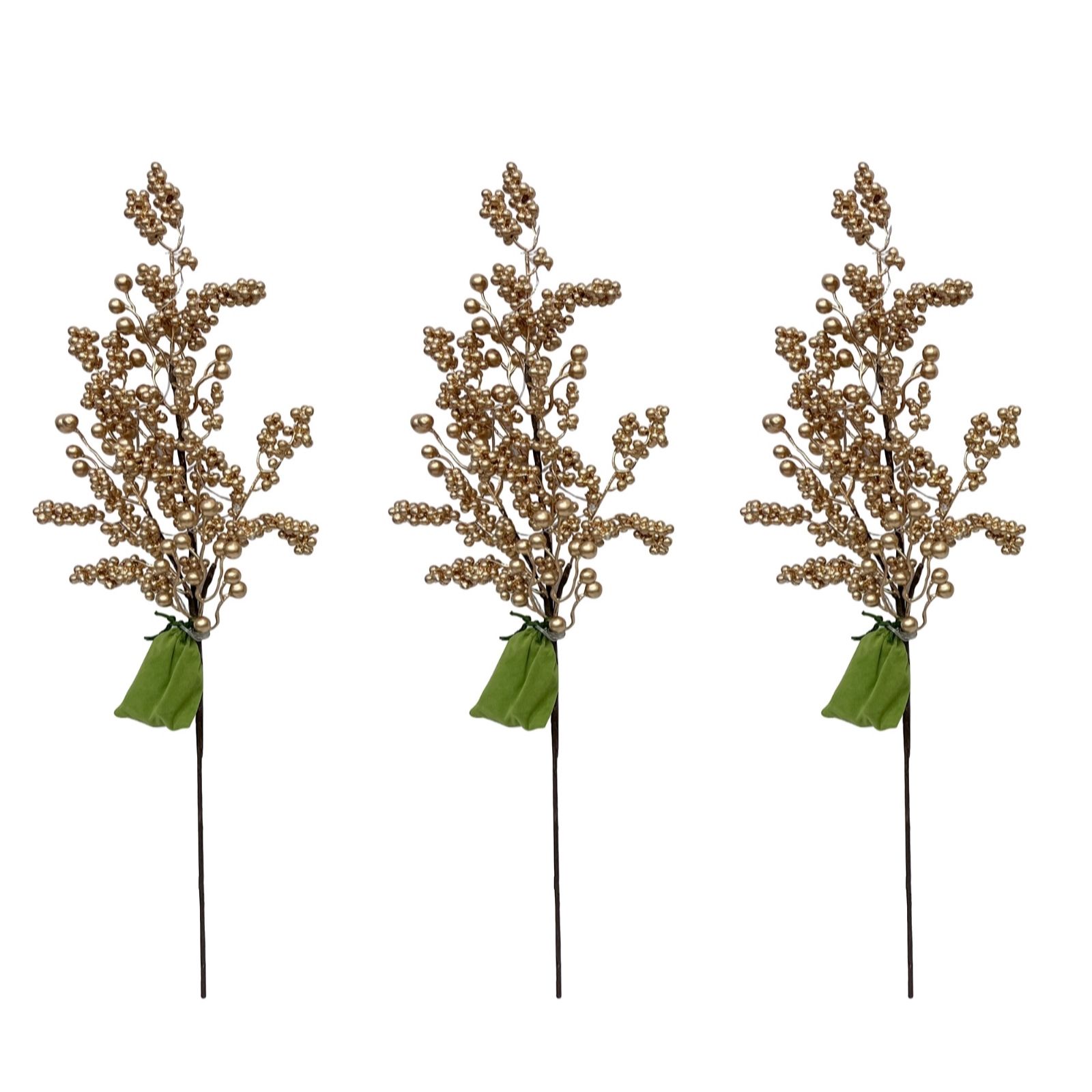 Outlet Sara by Sara Davies Set of Three Pre-Lit Berry Picks