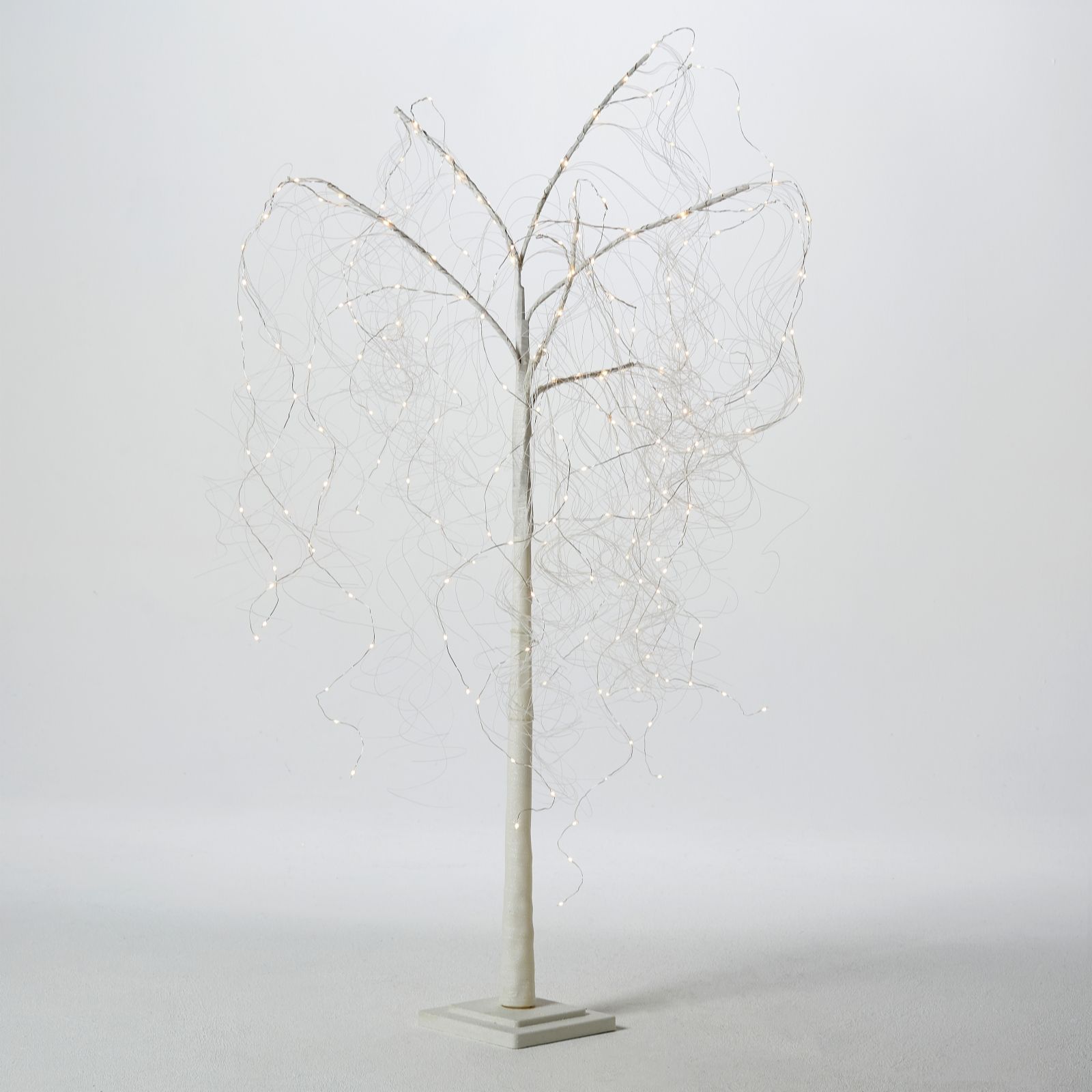 Outlet Alison Cork PreLit Cascading Glitter White Willow Tree QVC UK