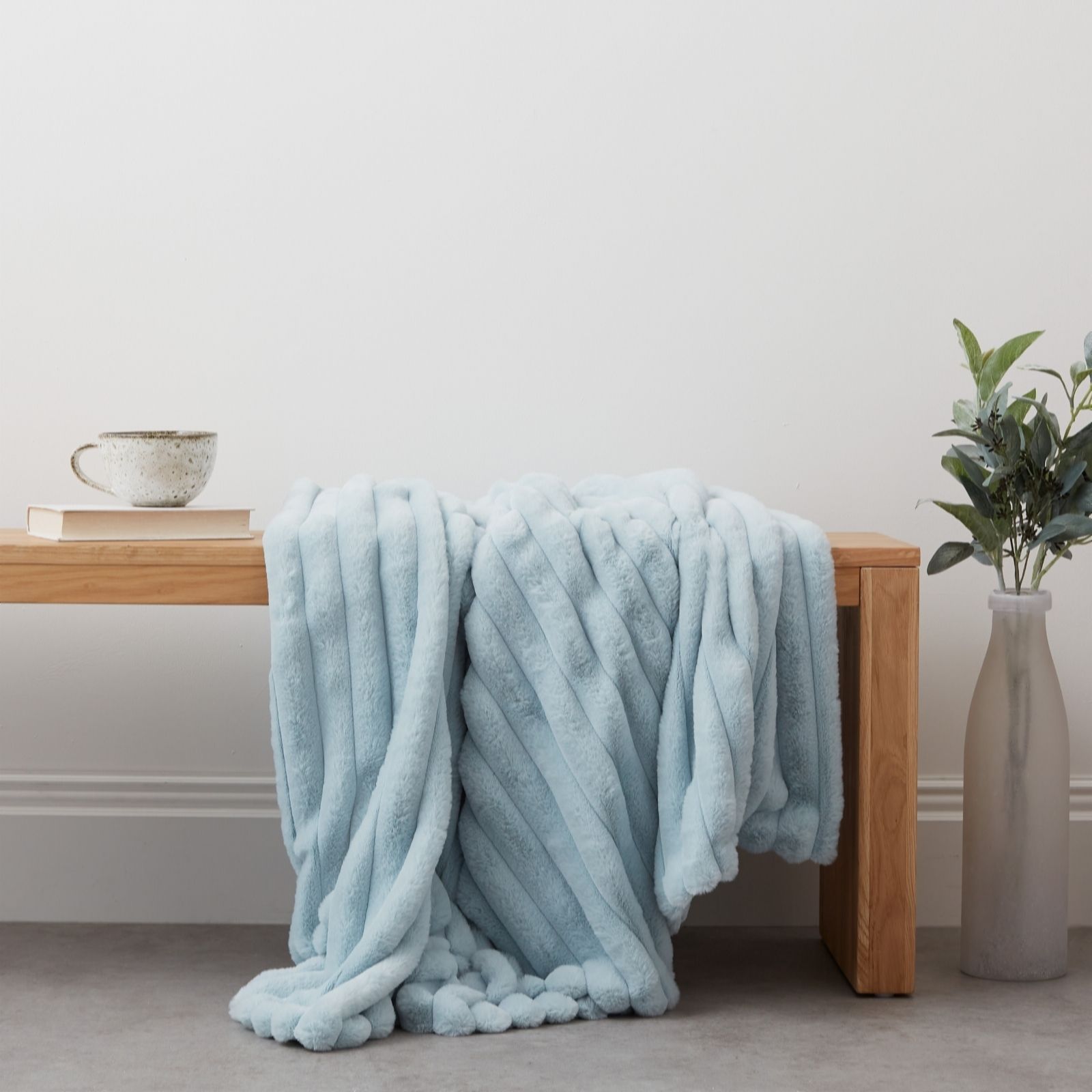 Outlet Cozee Home Glossy Faux Fur Reversible Throw QVC UK