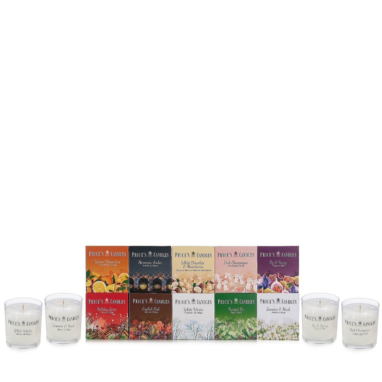Price's Candles Set of 10 Winter Jar Candles in Gift Boxes