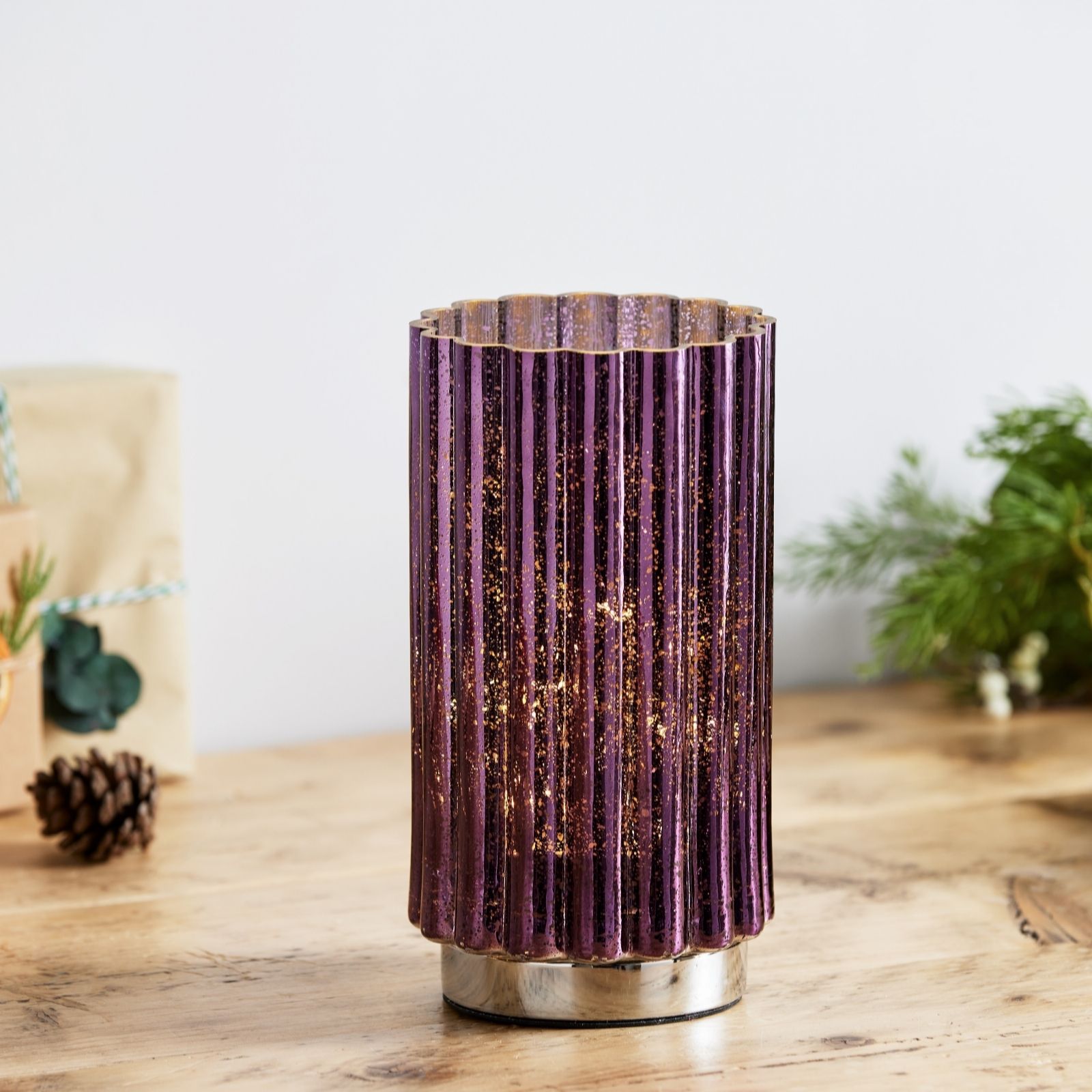 Outlet Home Stories Mercury Silver Base Lamp with String Lights