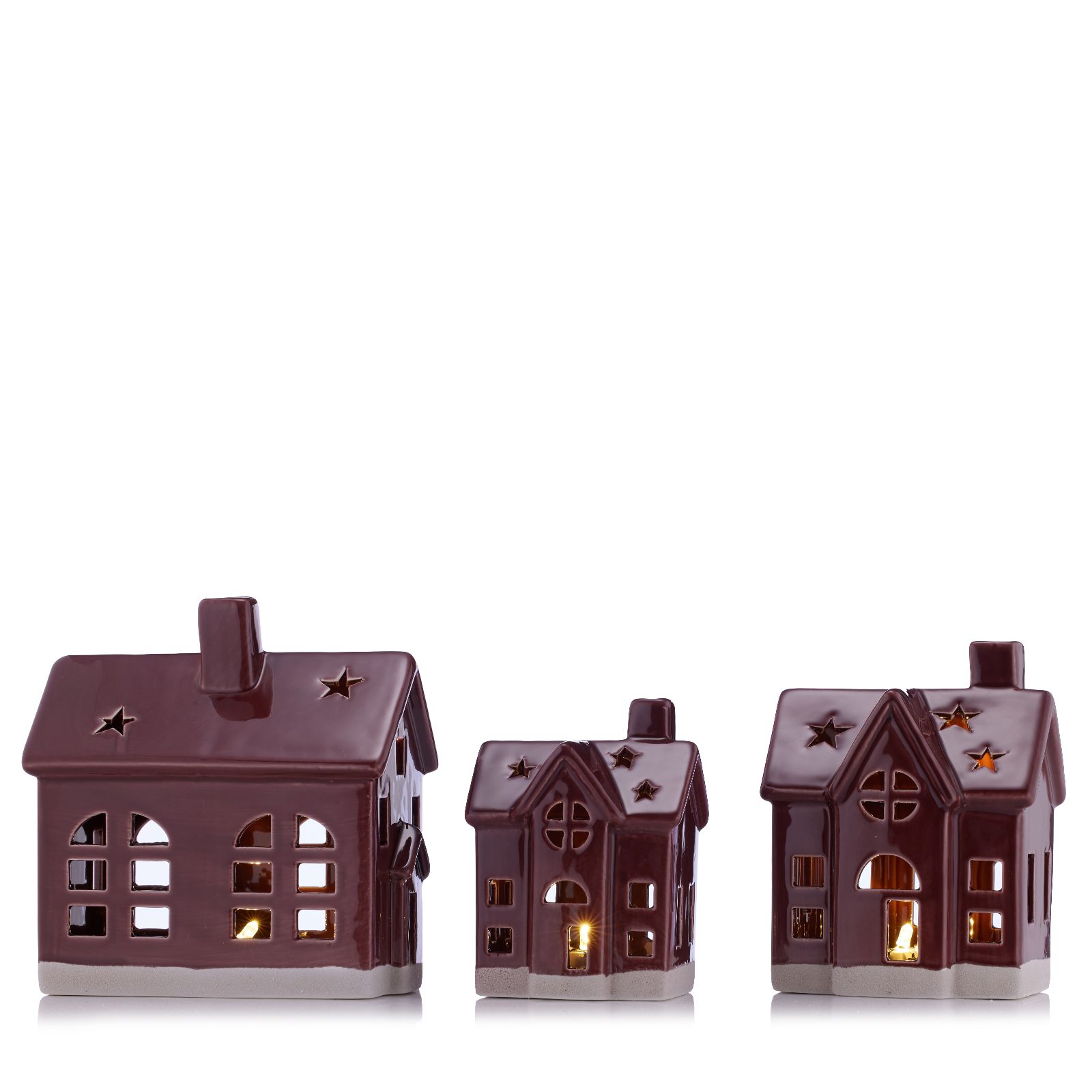 Home Stories Set Of 3 Pre-Lit Houses