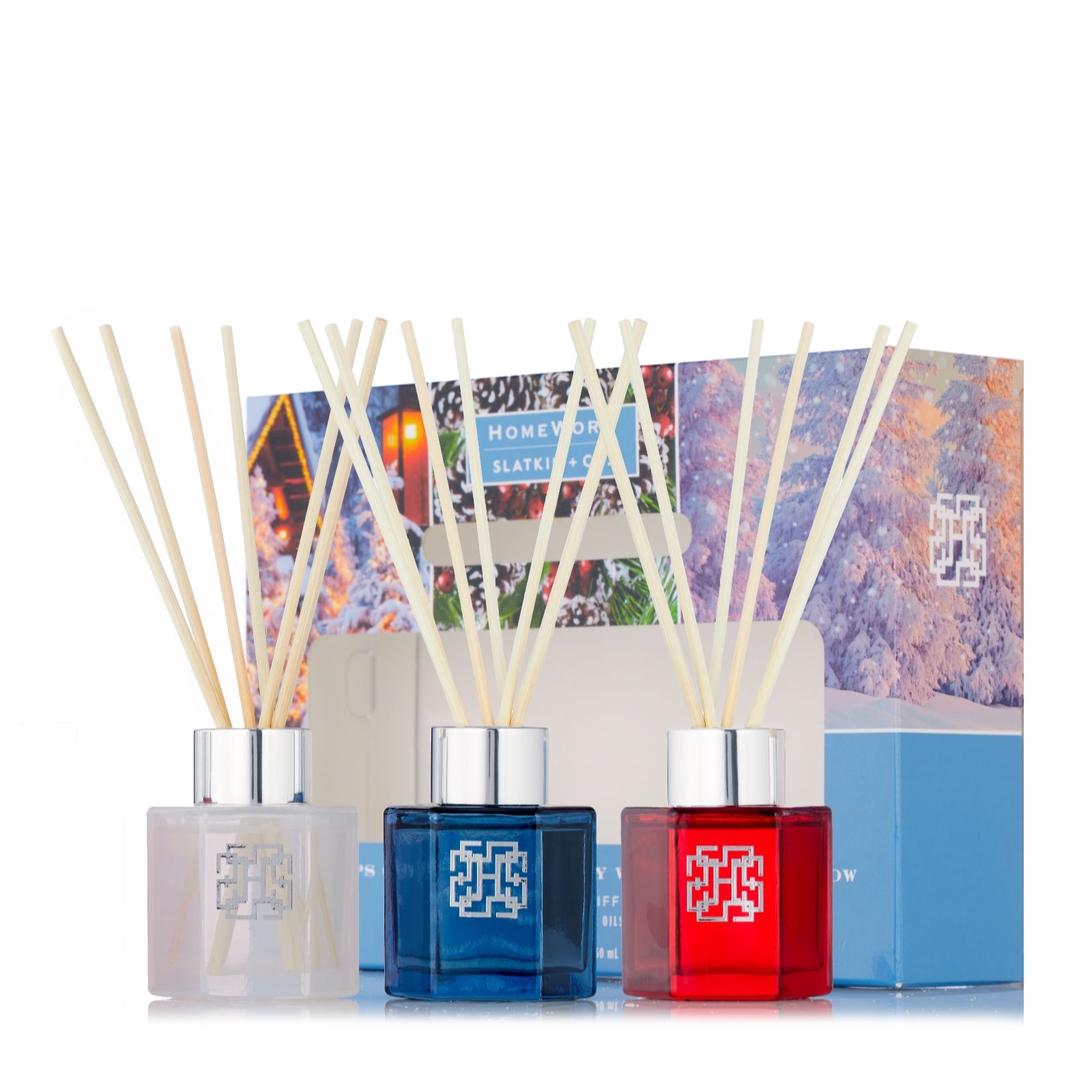 HomeWorx by Slatkin + Co. Set of Three 50 ml Christmas Reed Diffuser Gift Set
