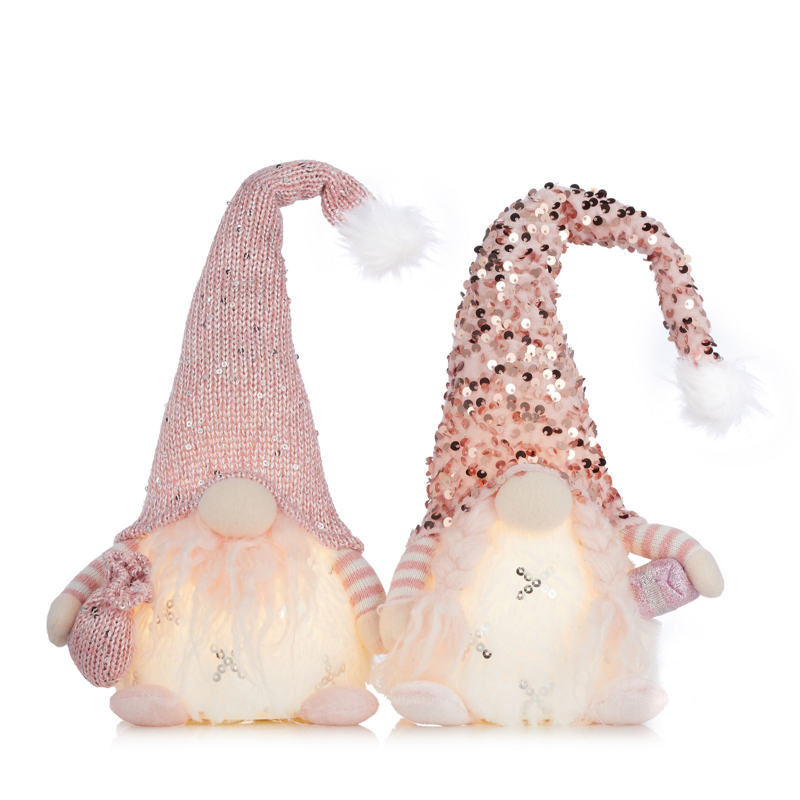 Santa Express Set Of 2 Pre Lit 38cm Gonk Decor