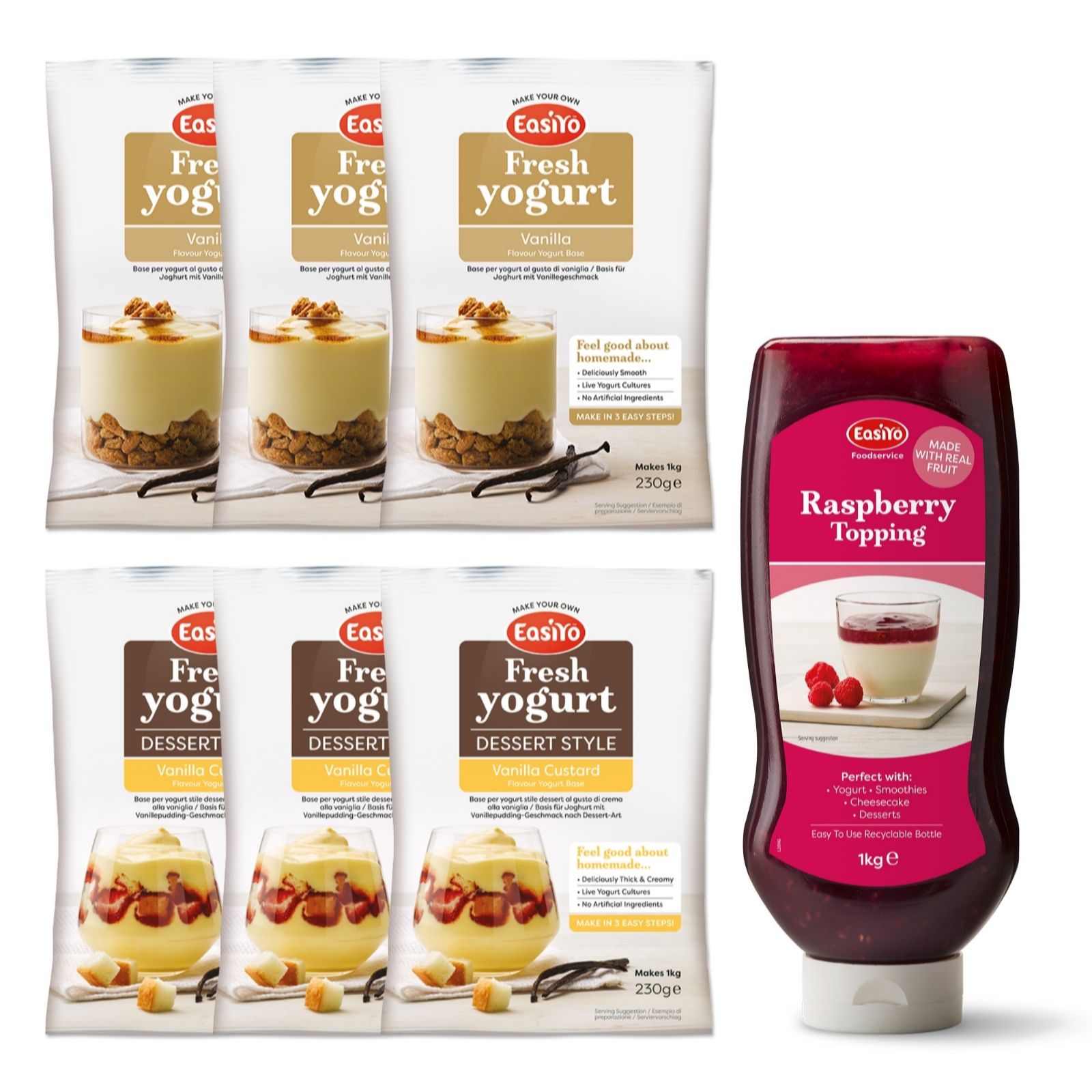 EasiYo Set of 7 Vanilla & Topping Bundle