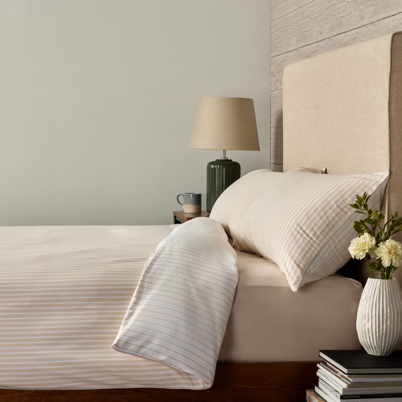 Outlet Cozee Home Reversible Stripe 4 Piece Duvet Set