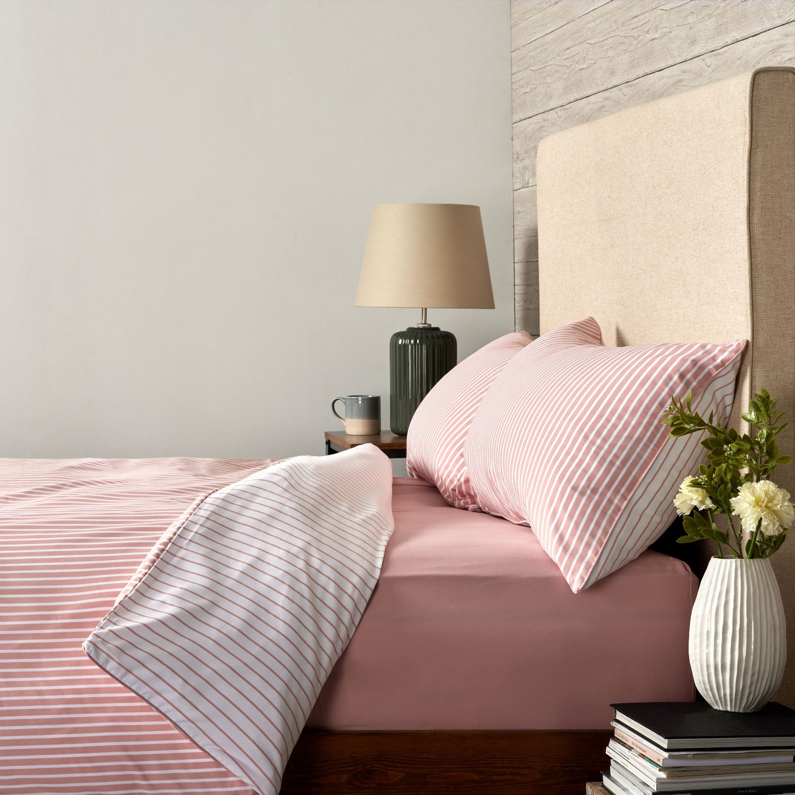 Outlet Cozee Home Reversible Stripe 4 Piece Duvet Set