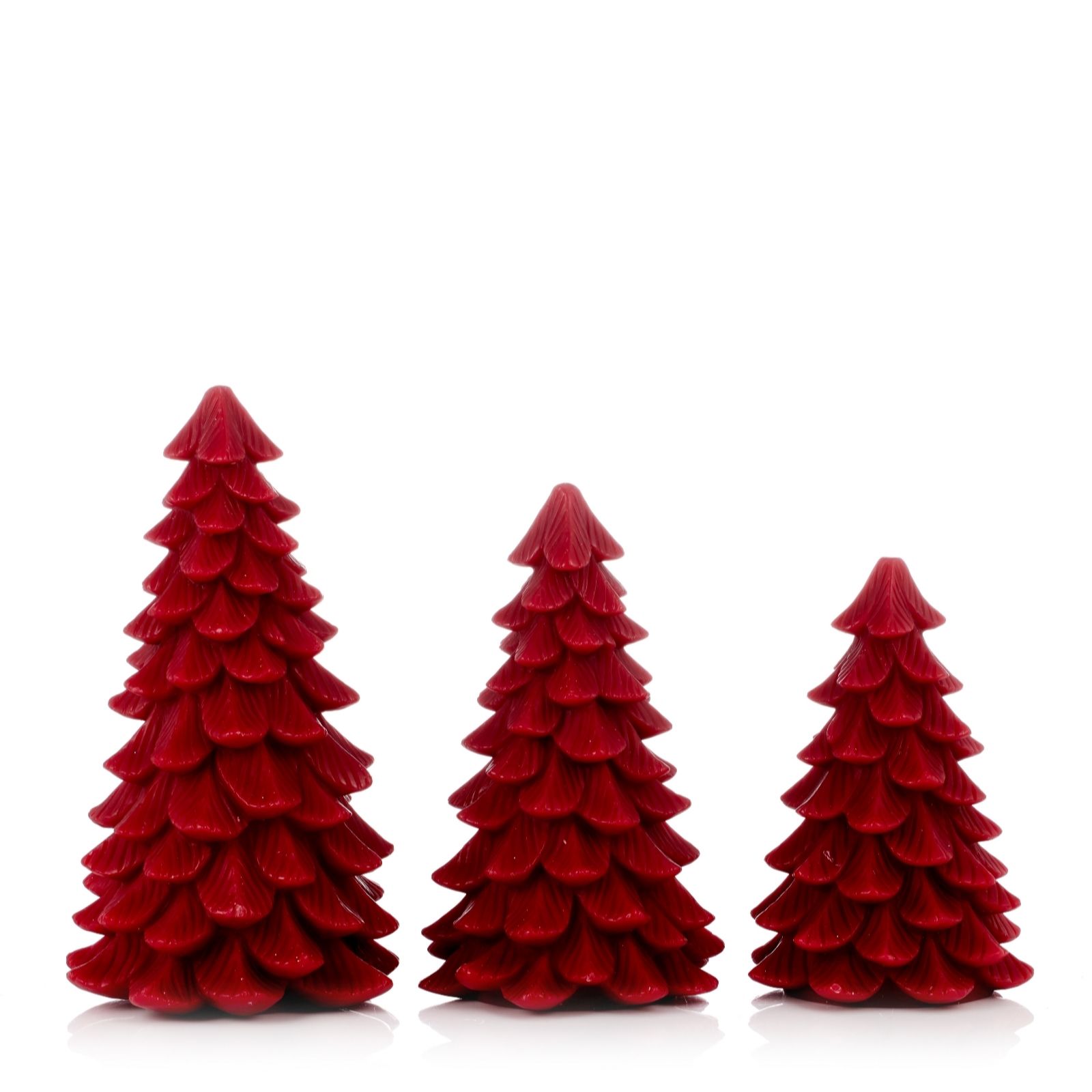 Outlet Home Reflections Set of 3 Christmas Tree LED Candles QVC UK