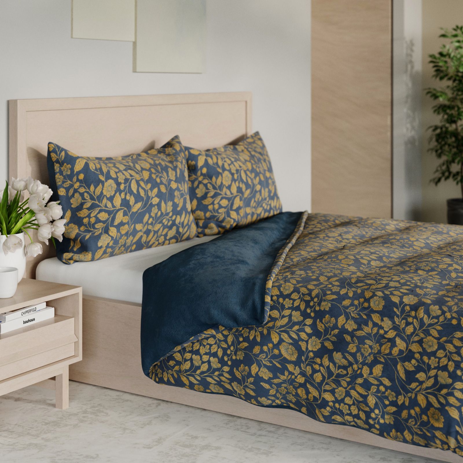 Cozee Home Velvetsoft Winter Floral 3 Piece Duvet Set