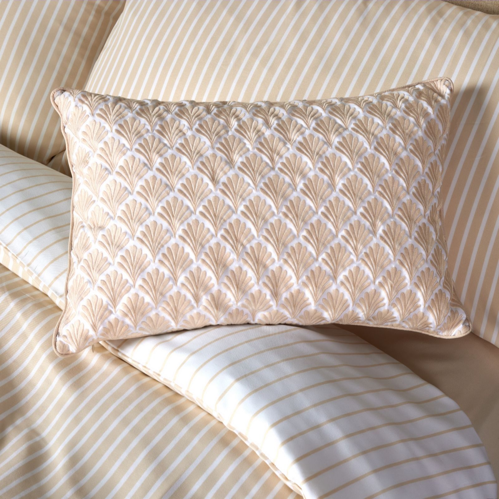 Cozee Home Embroidered Geo Rectangle Cushion