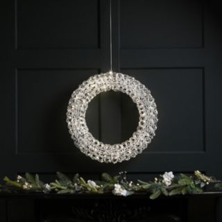 Festive Indoor/Outdoor 50cm Pre Lit Twinkling Microdot Wreath