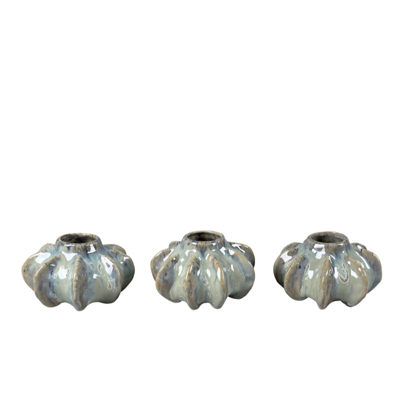 abode Set of 3 Glazed Ceramic Bud Vases
