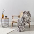 Cozee Home Ruched Faux Fur and Velvetsoft Heated Throw with 9 Heat Settings