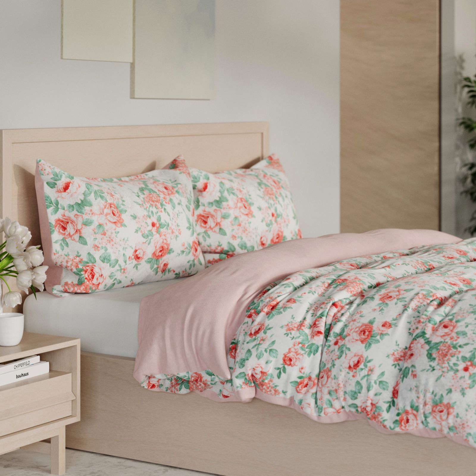 Cozee Home Velvetsoft Rose Garden 3 Piece Duvet Set