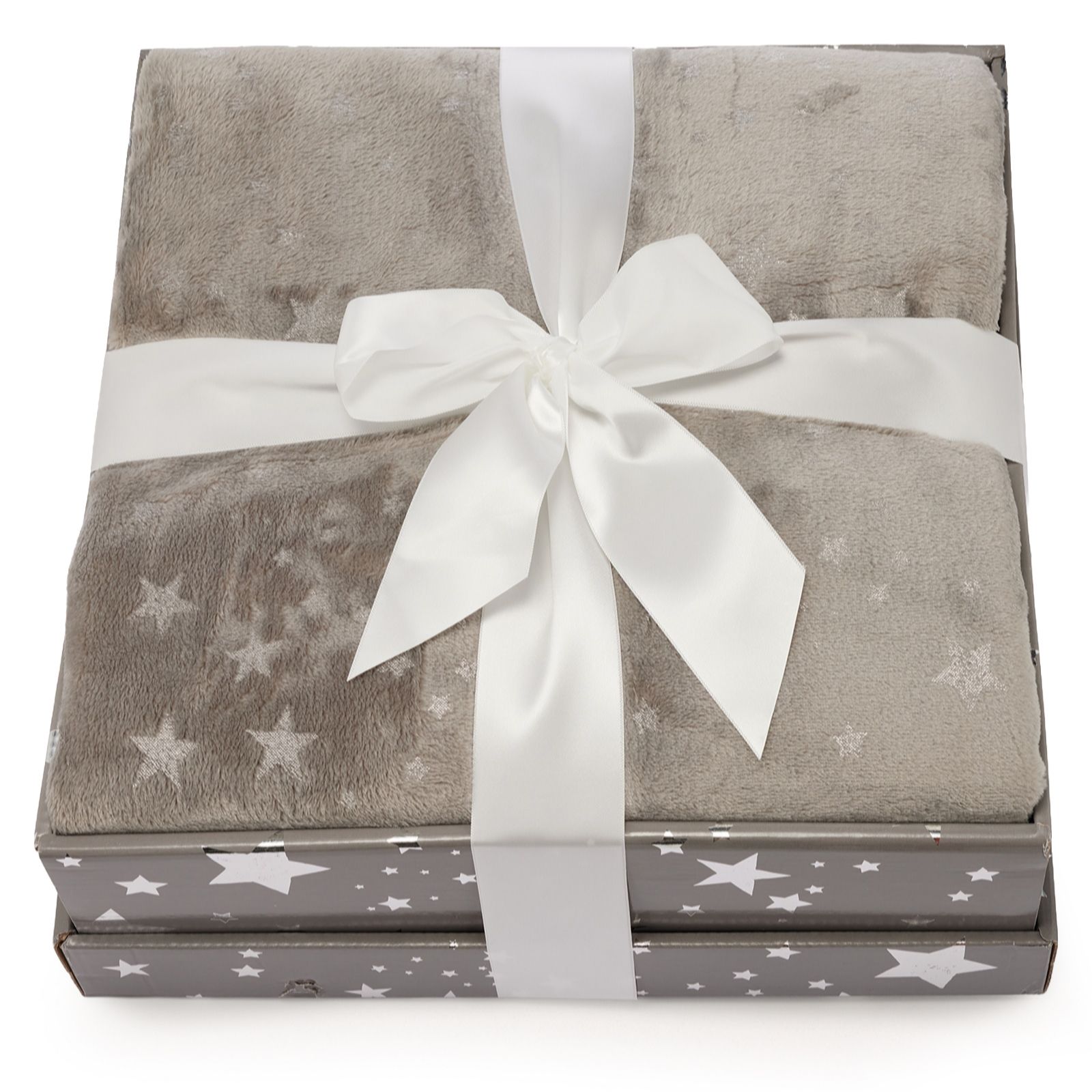 Cozee Home Velvetsoft Foil Star Throw in Giftbox
