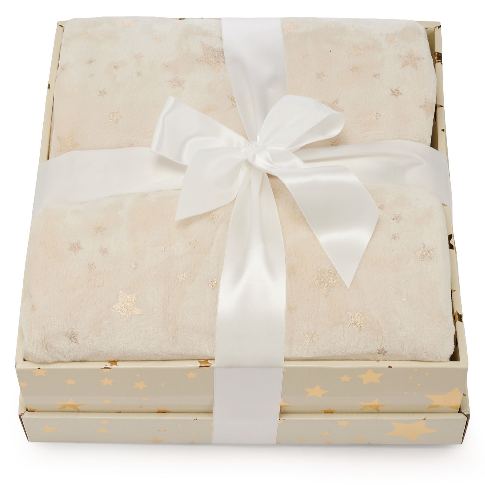 Cozee Home Velvetsoft Foil Star Throw in Giftbox