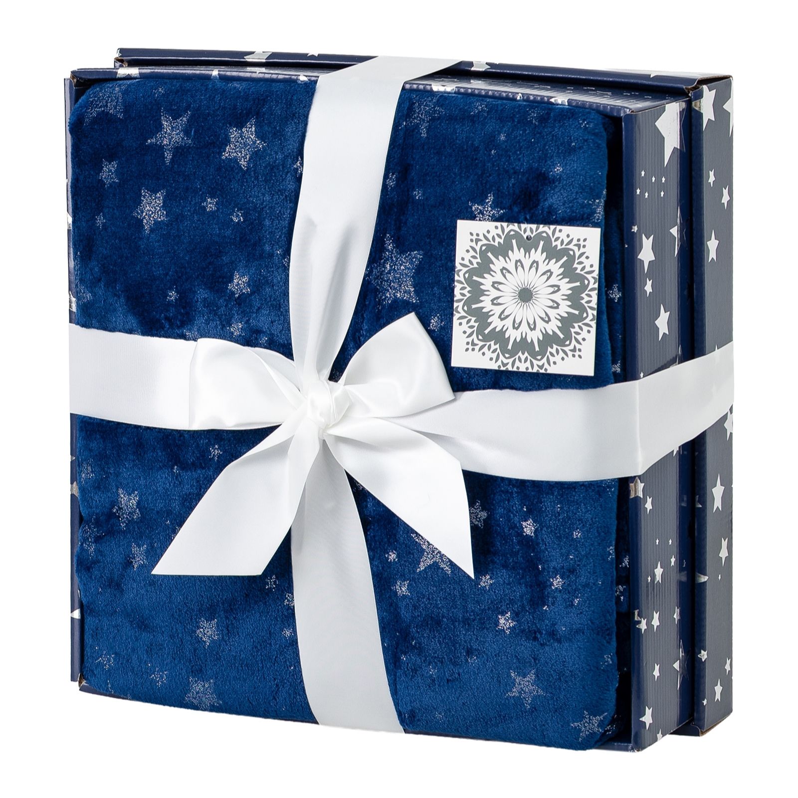 Cozee Home Velvetsoft Foil Star Throw in Giftbox