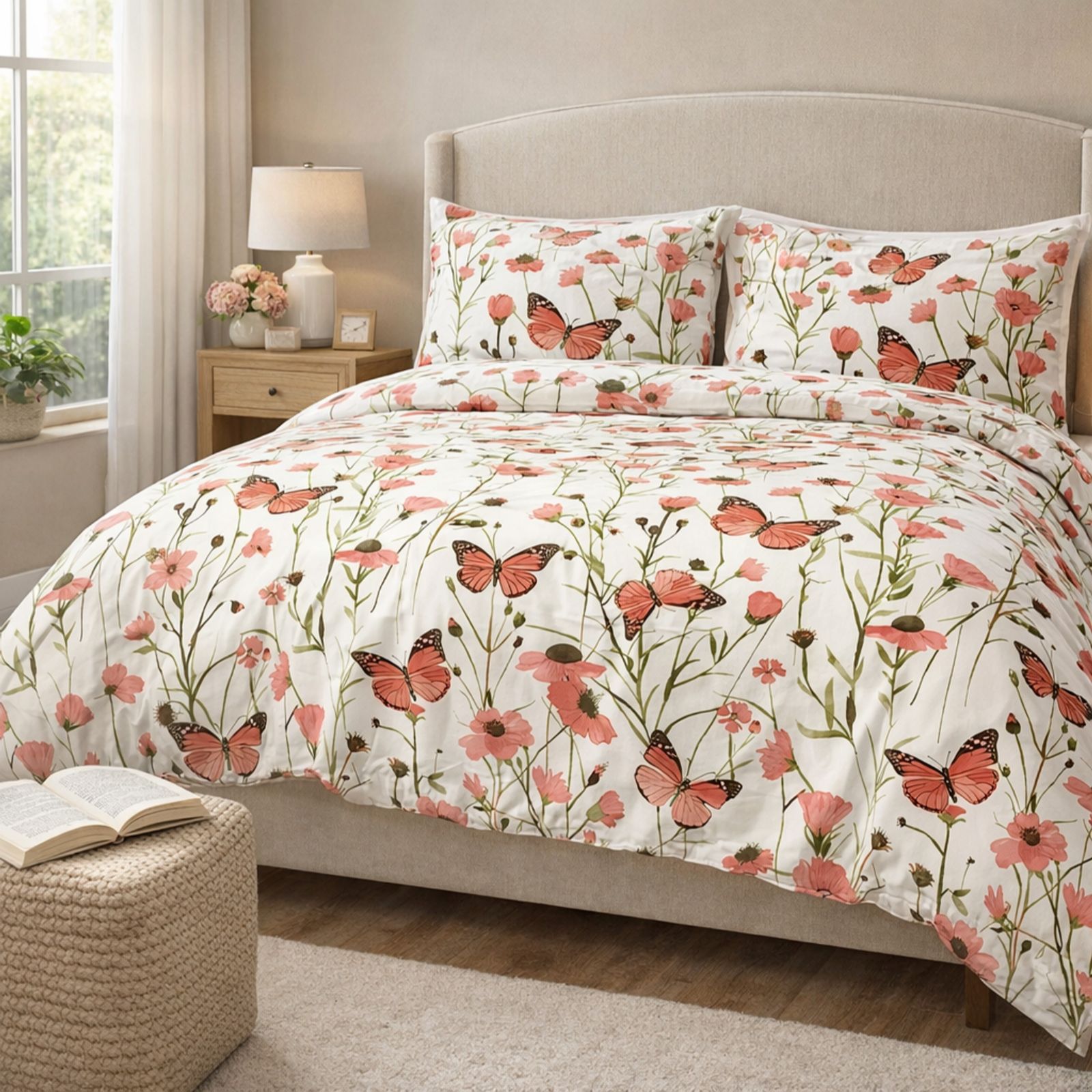 Outlet Supersoft by Cozee Home Poppy Butterfly 3 Piece Duvet Set