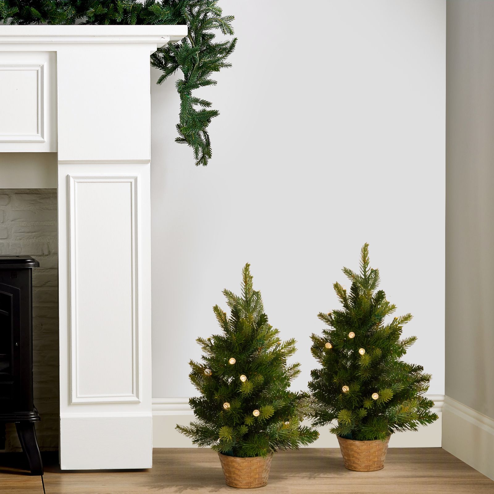 Outlet Bethlehem Lights Pre Lit Set of 2 45cm Mini Potted Trees