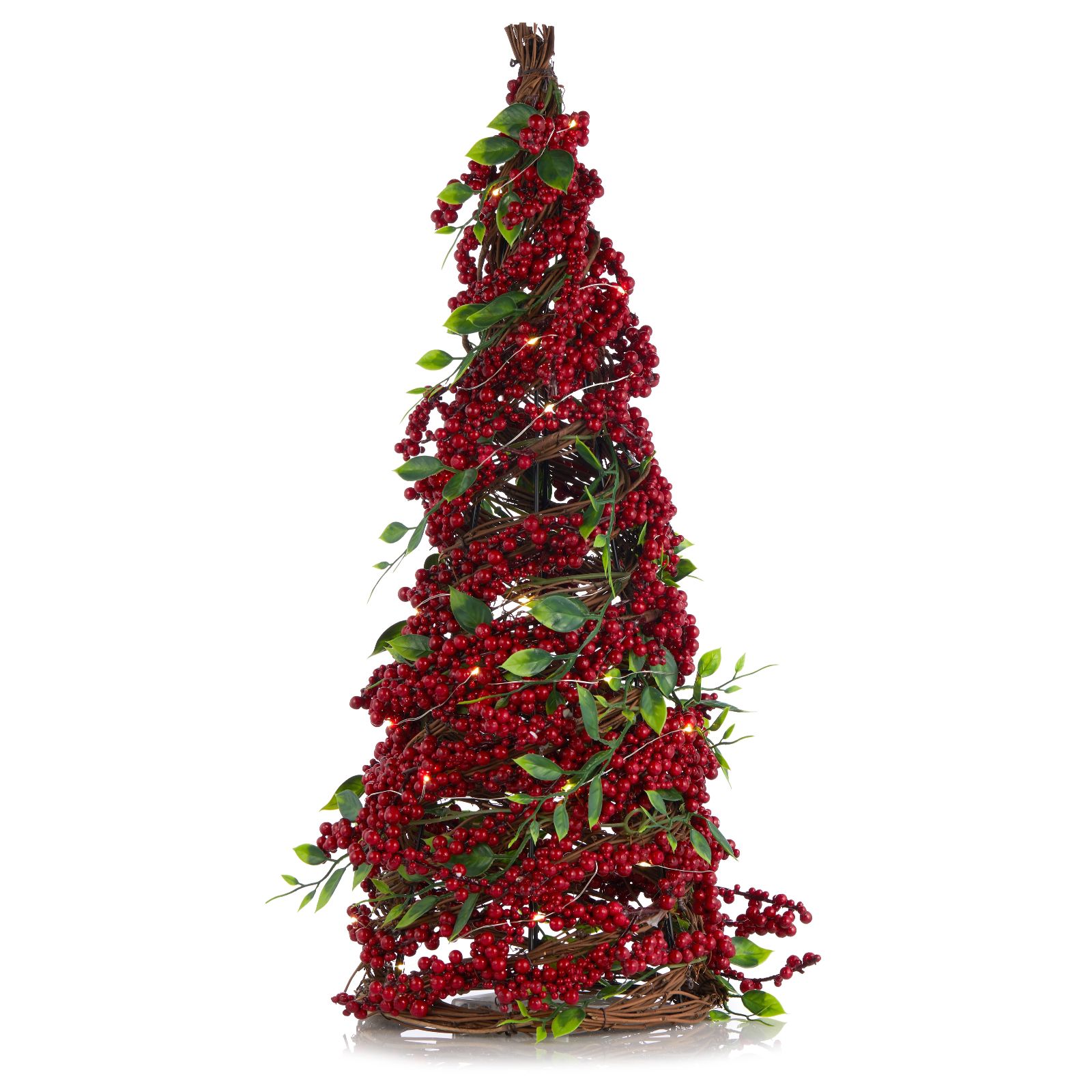 Sara By Sara Davies 60cm Pre Lit Red Berry Twist Tree