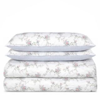 Sara by  Sara Davies Cotton Blend Reversible Floral 3 Piece Duvet Set