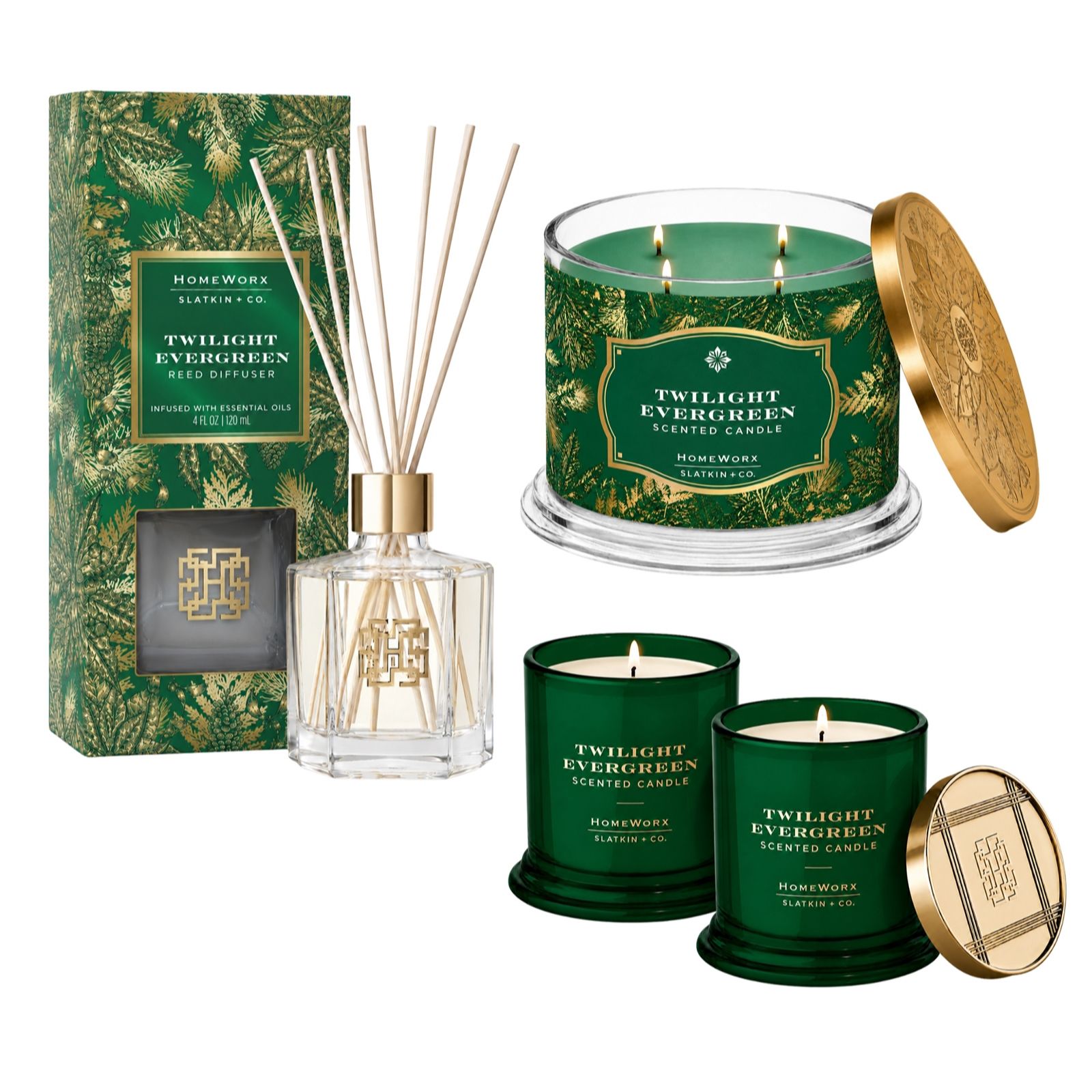 HomeWorx by Slatkin+Co.Cozy Nights 4 Piece Home Fragrance Bundle