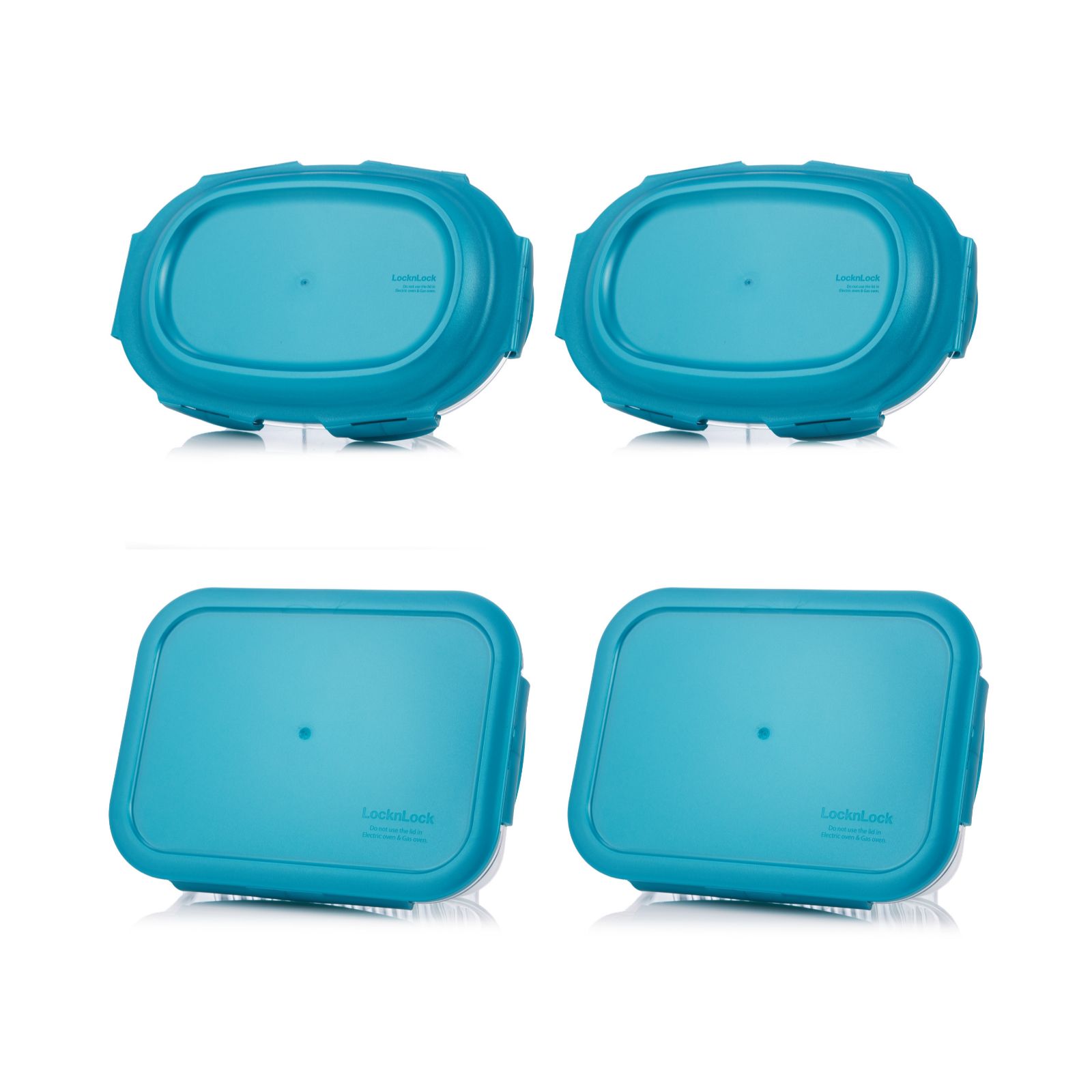 Lock & Lock Set of 4 Multi Pack Glass Containers with Lids
