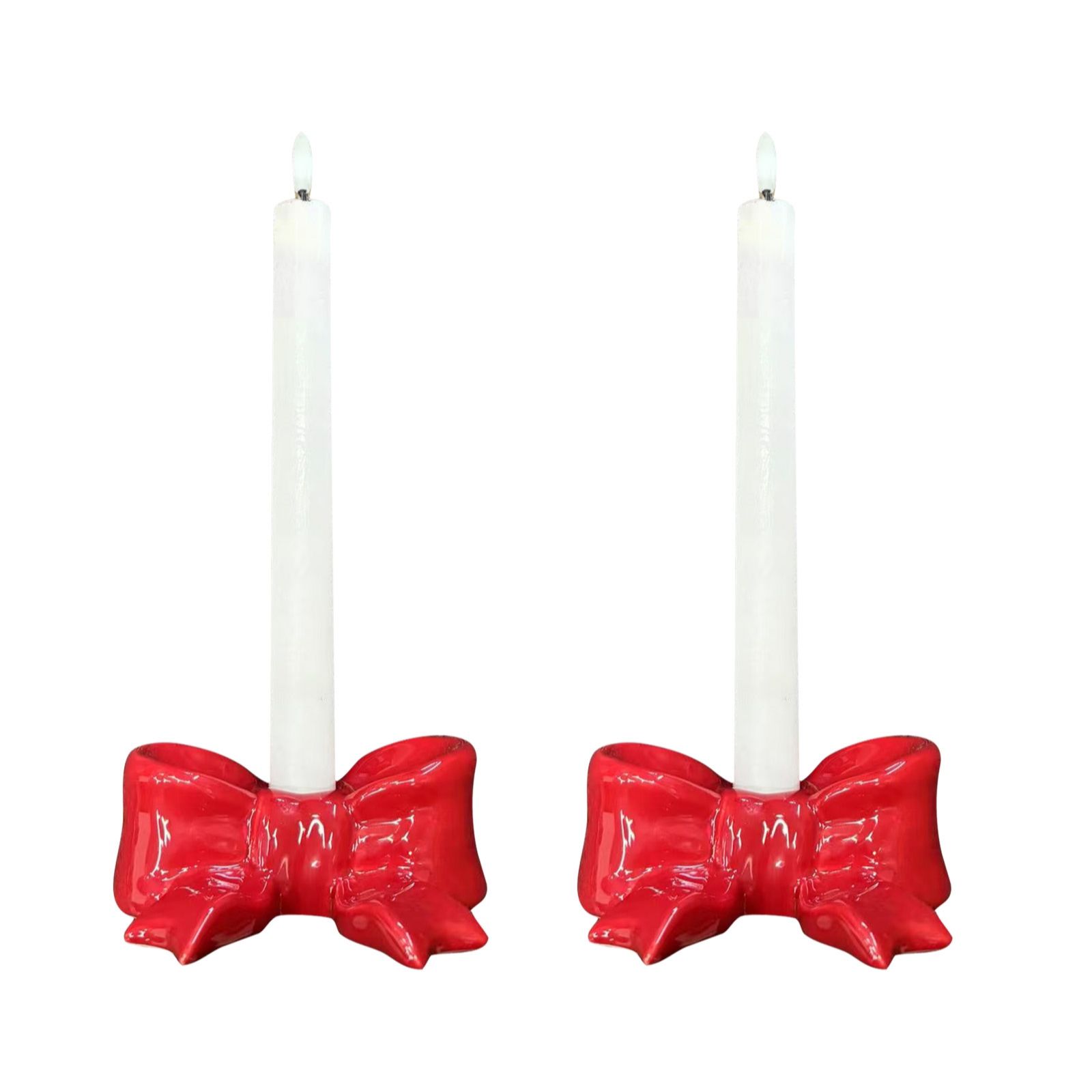 Sara By Sara Davies Set Of 2 Bow Candle Holder With Faux Candle