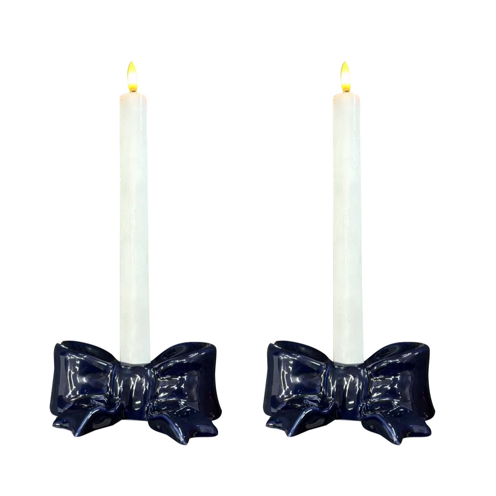 Sara By Sara Davies Set Of 2 Bow Candle Holder With Faux Candle