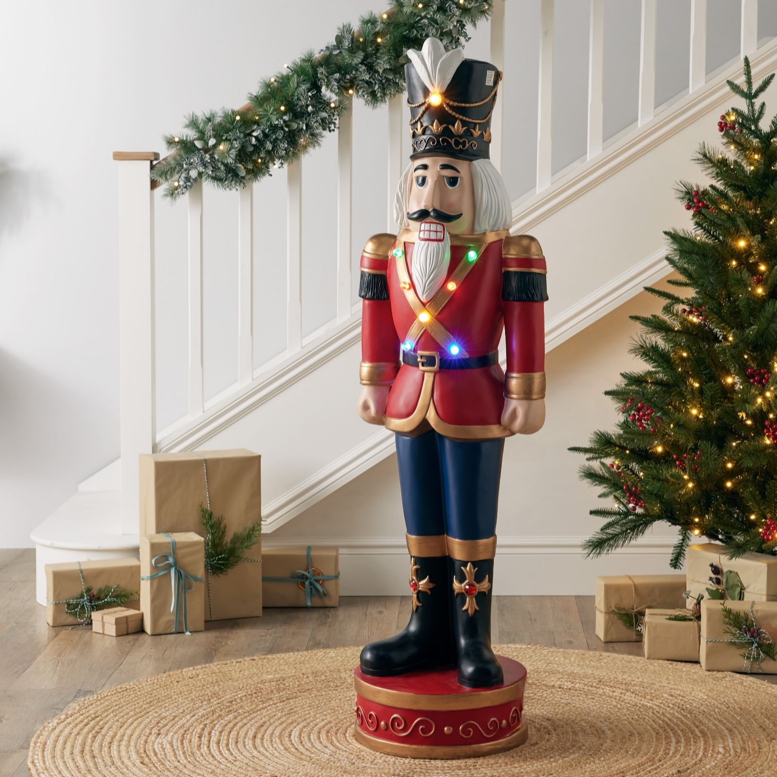 Festive 5ft Pre-Lit Indoor Outdoor Nutcracker QVC UK