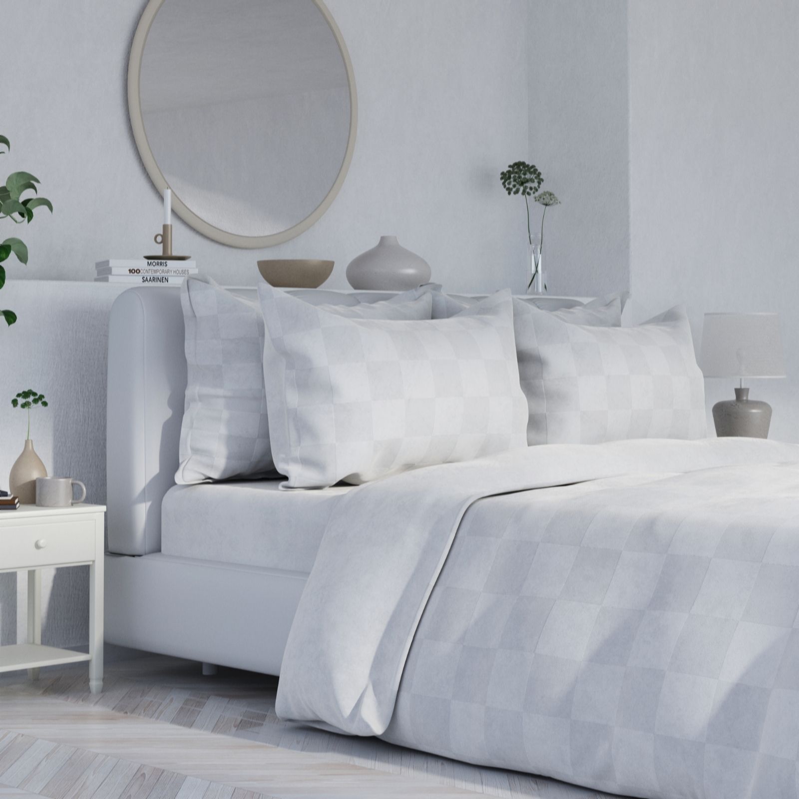 Cozee Home Velvetsoft Checkerboard 6 Piece Duvet Set