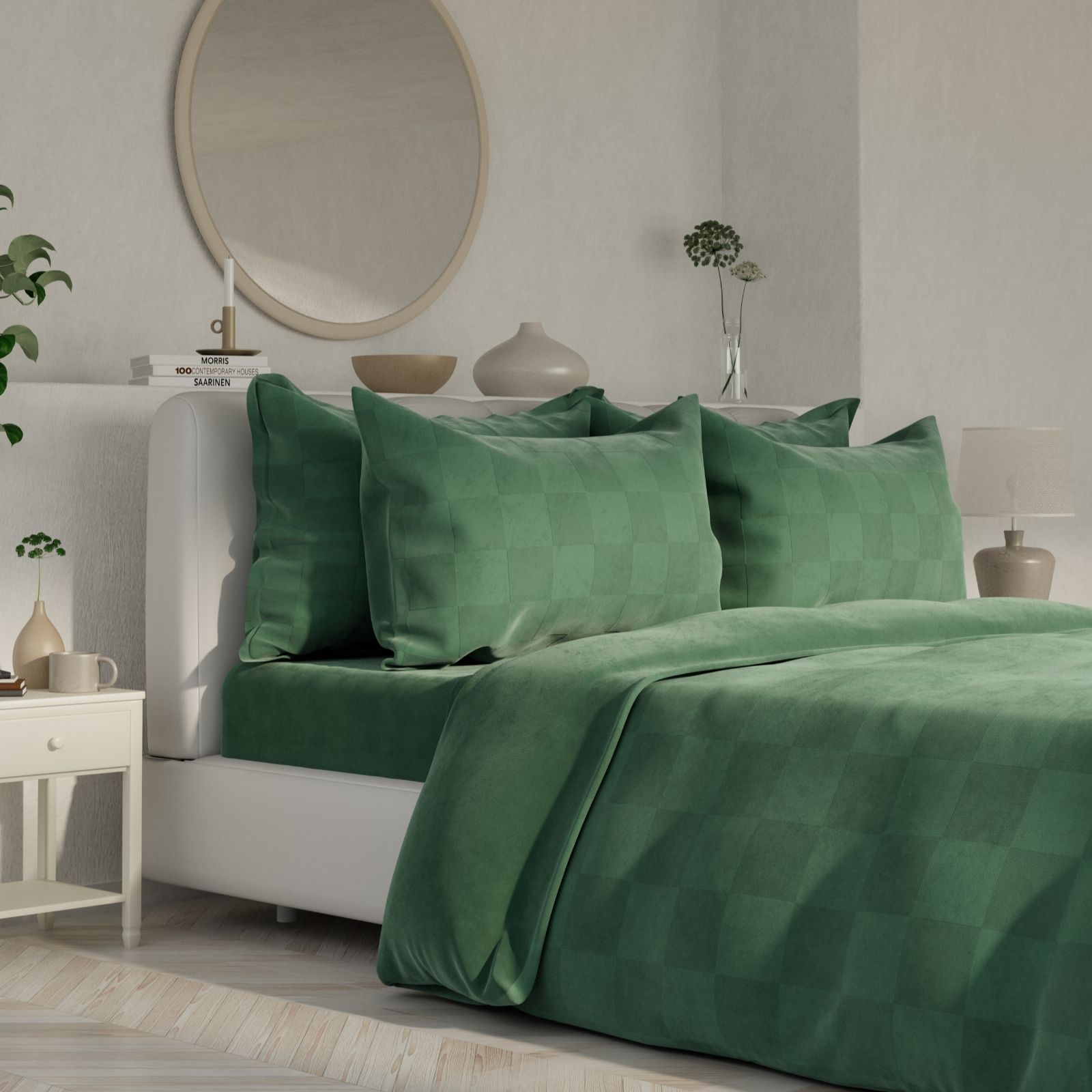 Cozee Home Velvetsoft Checkerboard 6 Piece Duvet Set