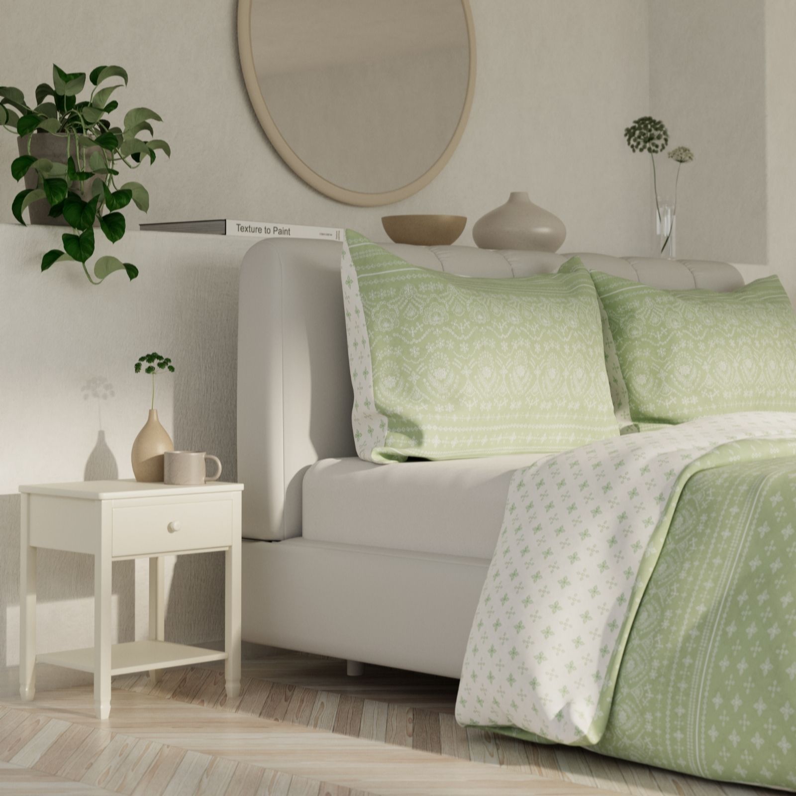 Sara Davies Cotton Blend Reversible Broderie Lace 3Piece Duvet Set