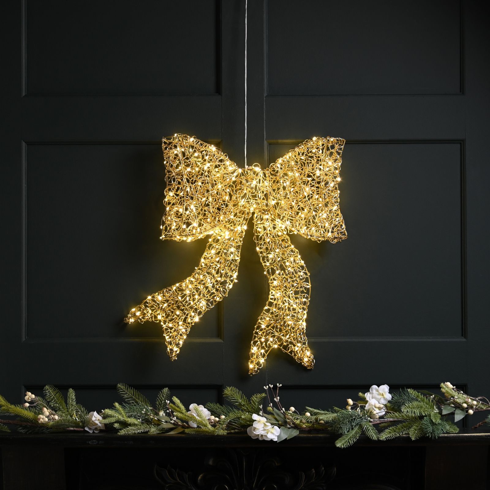 Outlet Festive Indoor/Outdoor 40cm Pre Lit Microdot Door Bow