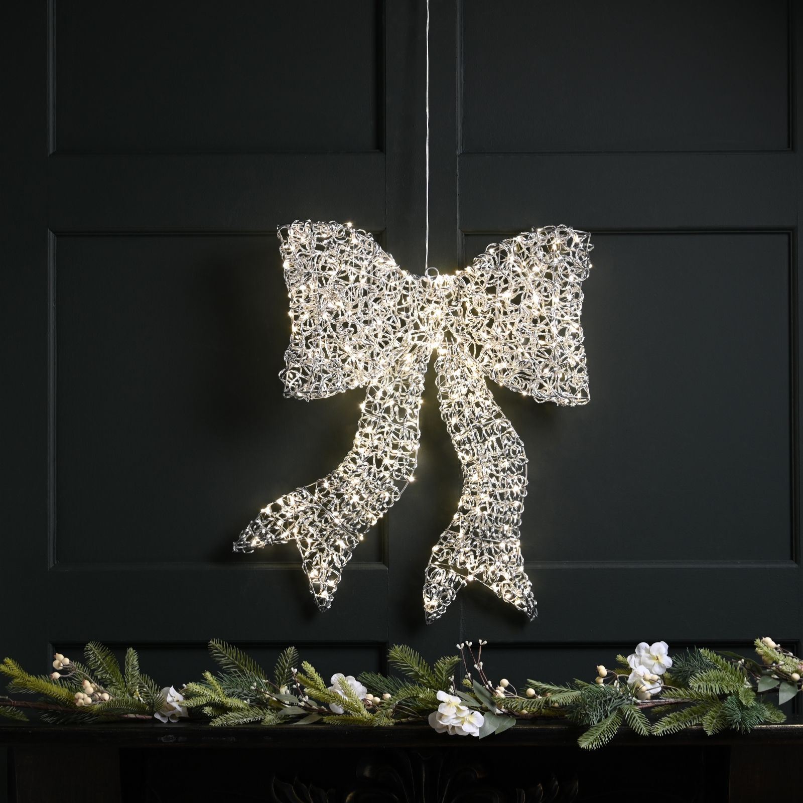 Outlet Festive Indoor/Outdoor 40cm Pre Lit Microdot Door Bow