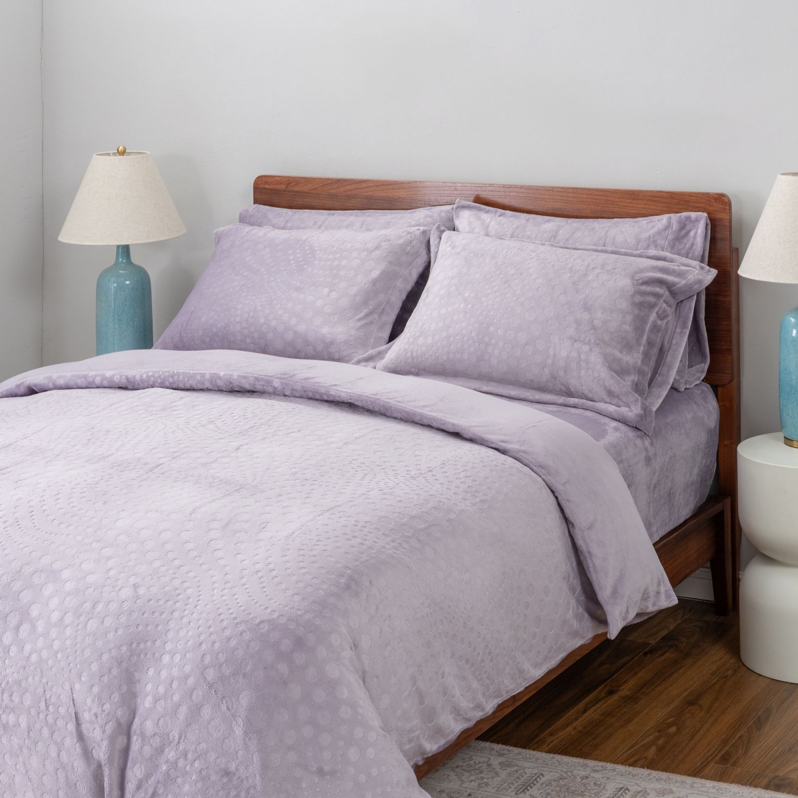 Cozee Home Spot Embossed Velvetsoft 6 Piece Duvet Set