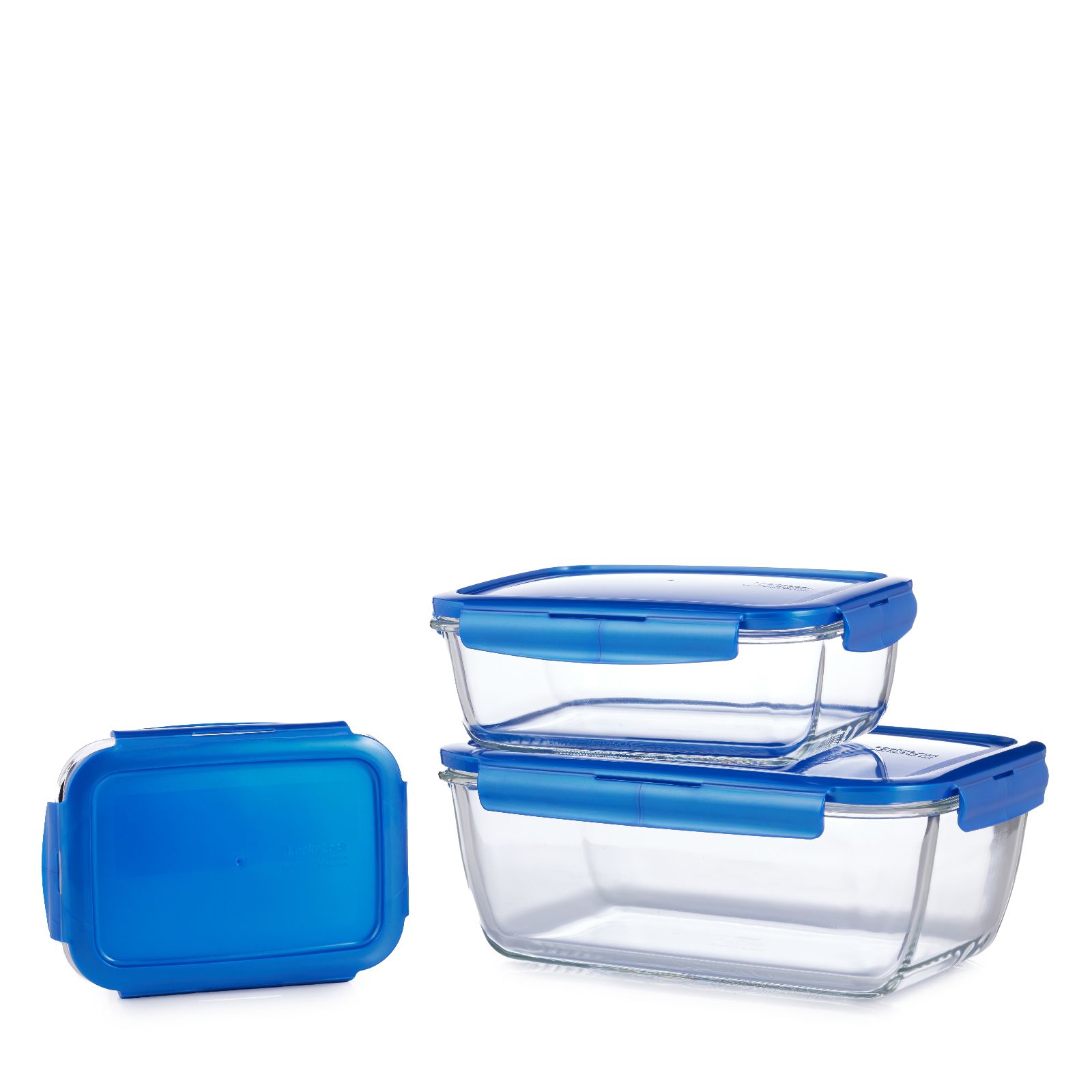 Lock & Lock 3 Piece Nestable Glass Rectangle Set
