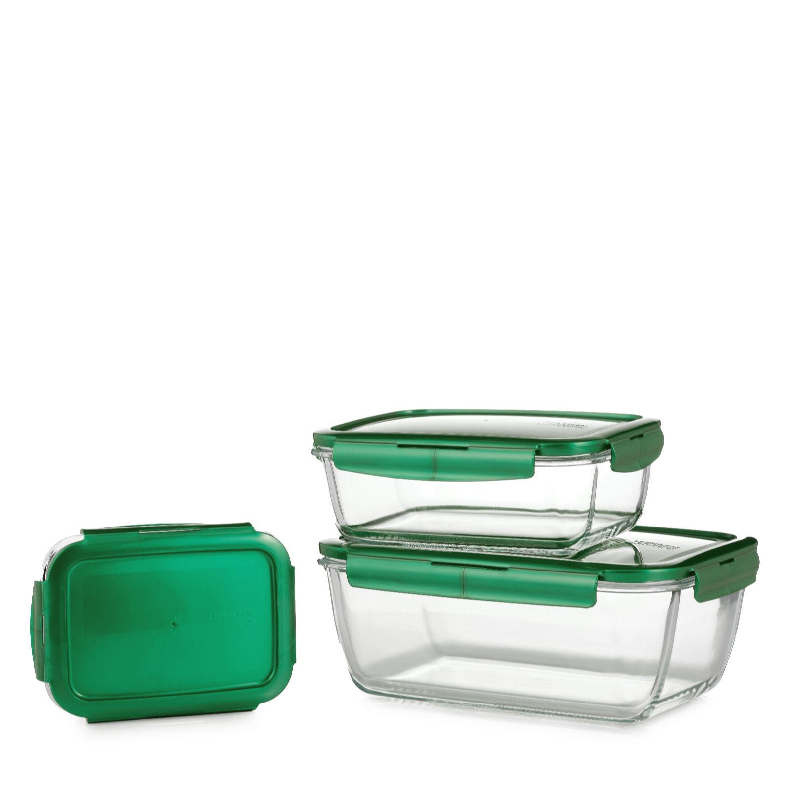 Lock & Lock 3 Piece Nestable Glass Rectangle Set