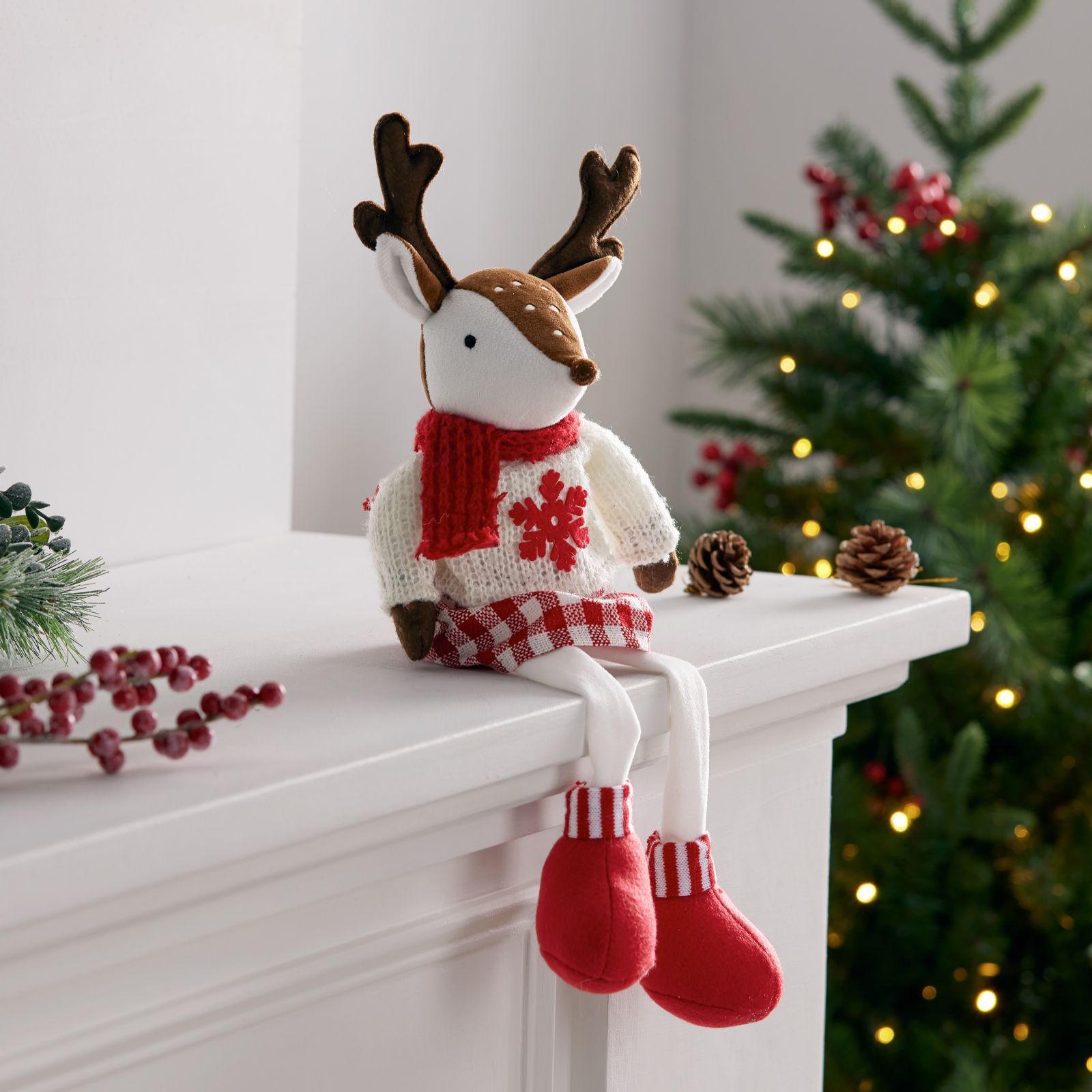 Festive 48cm Reindeer Dangly Legs