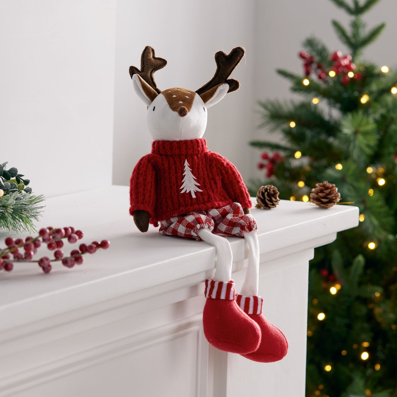 Festive 48cm Reindeer Dangly Legs