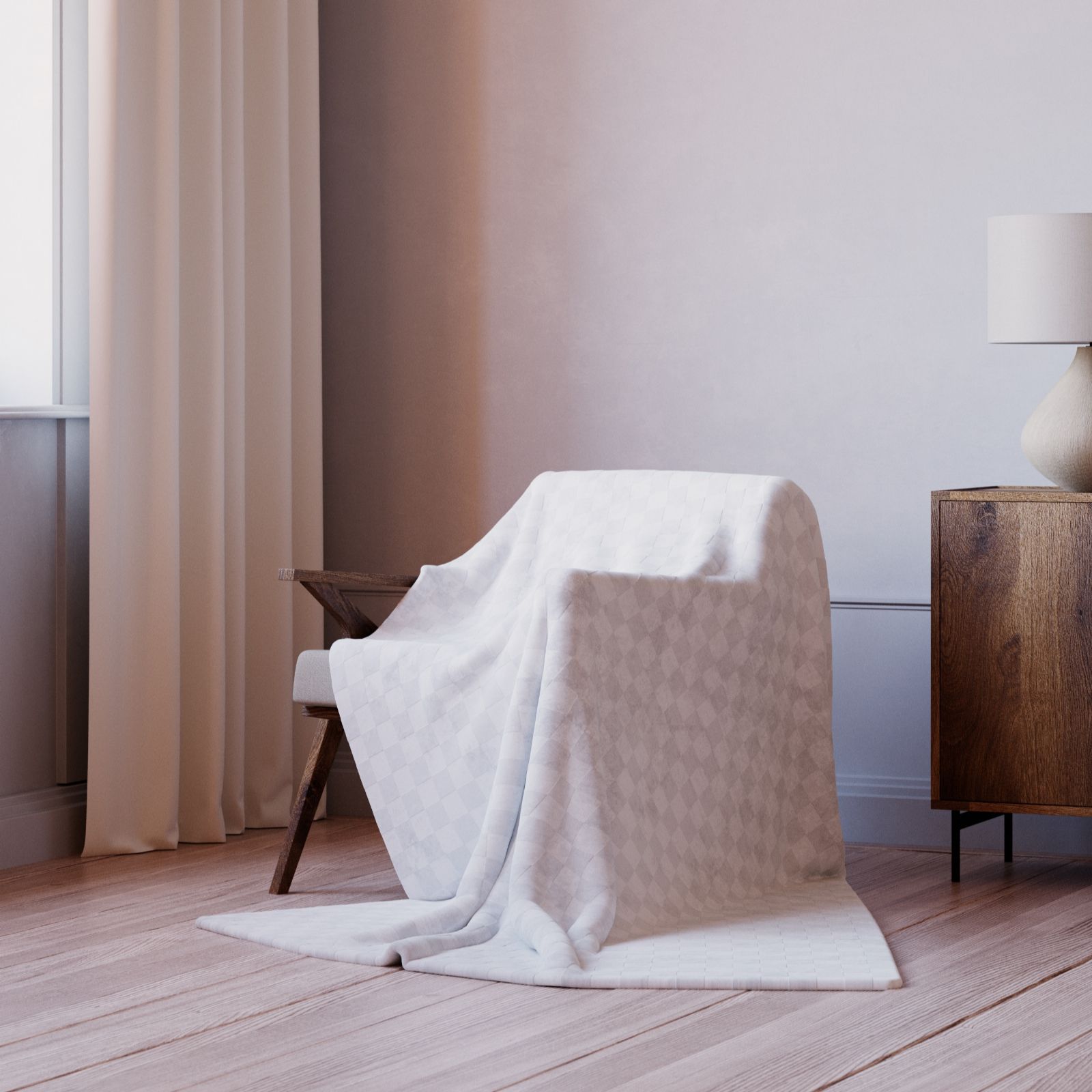 Cozee Home Checkerboard Throw with Sherpa