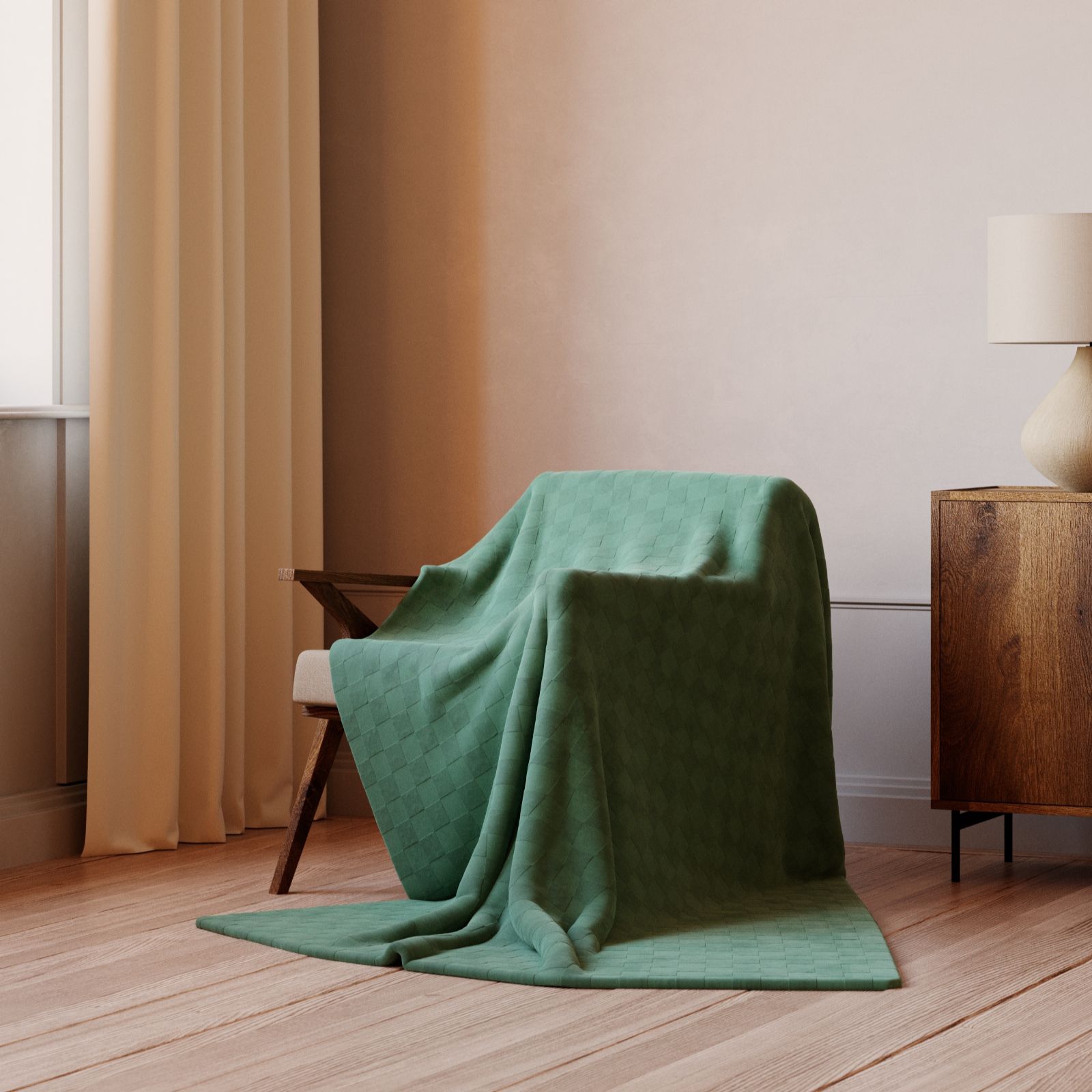 Cozee Home Checkerboard Throw with Sherpa