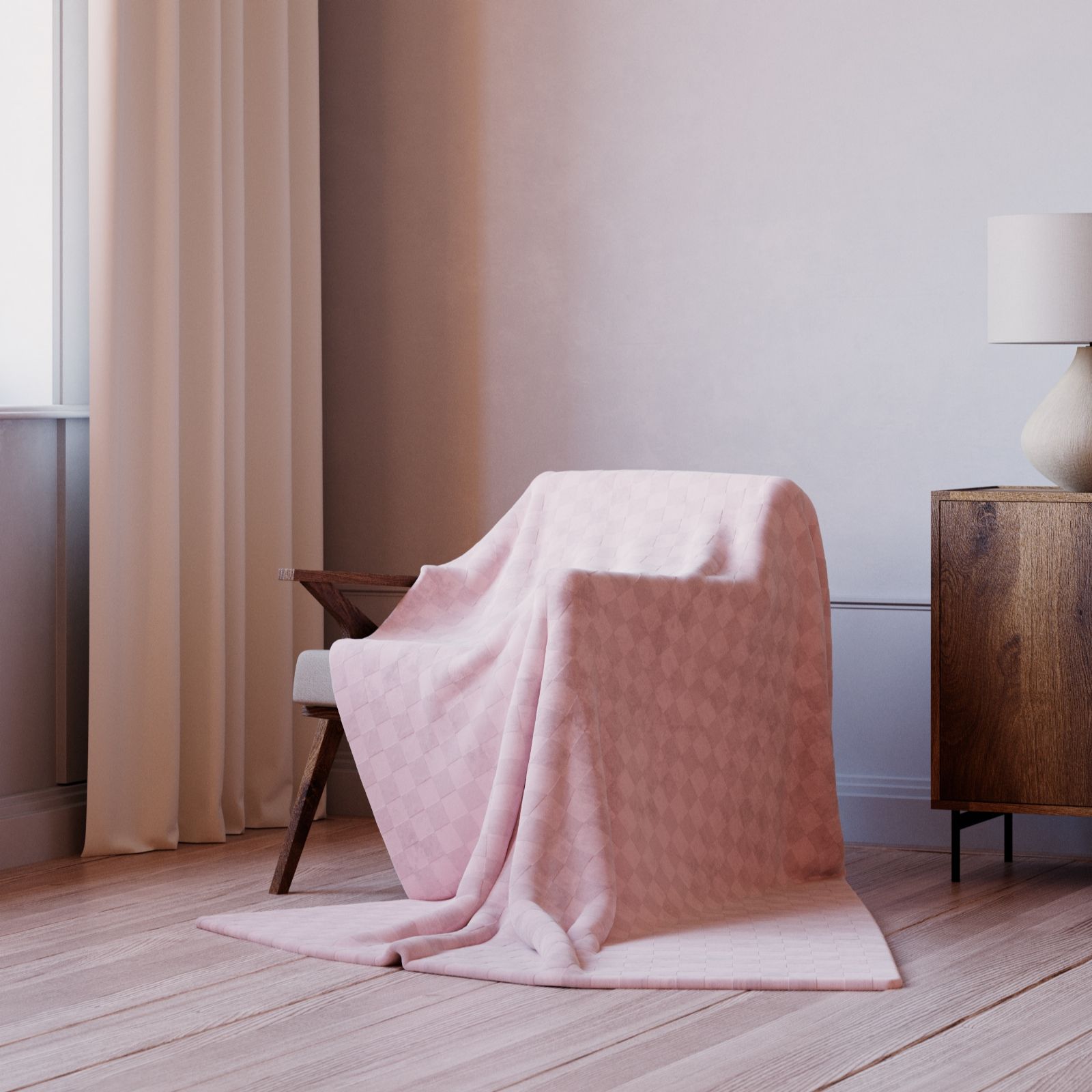 Cozee Home Checkerboard Throw with Sherpa