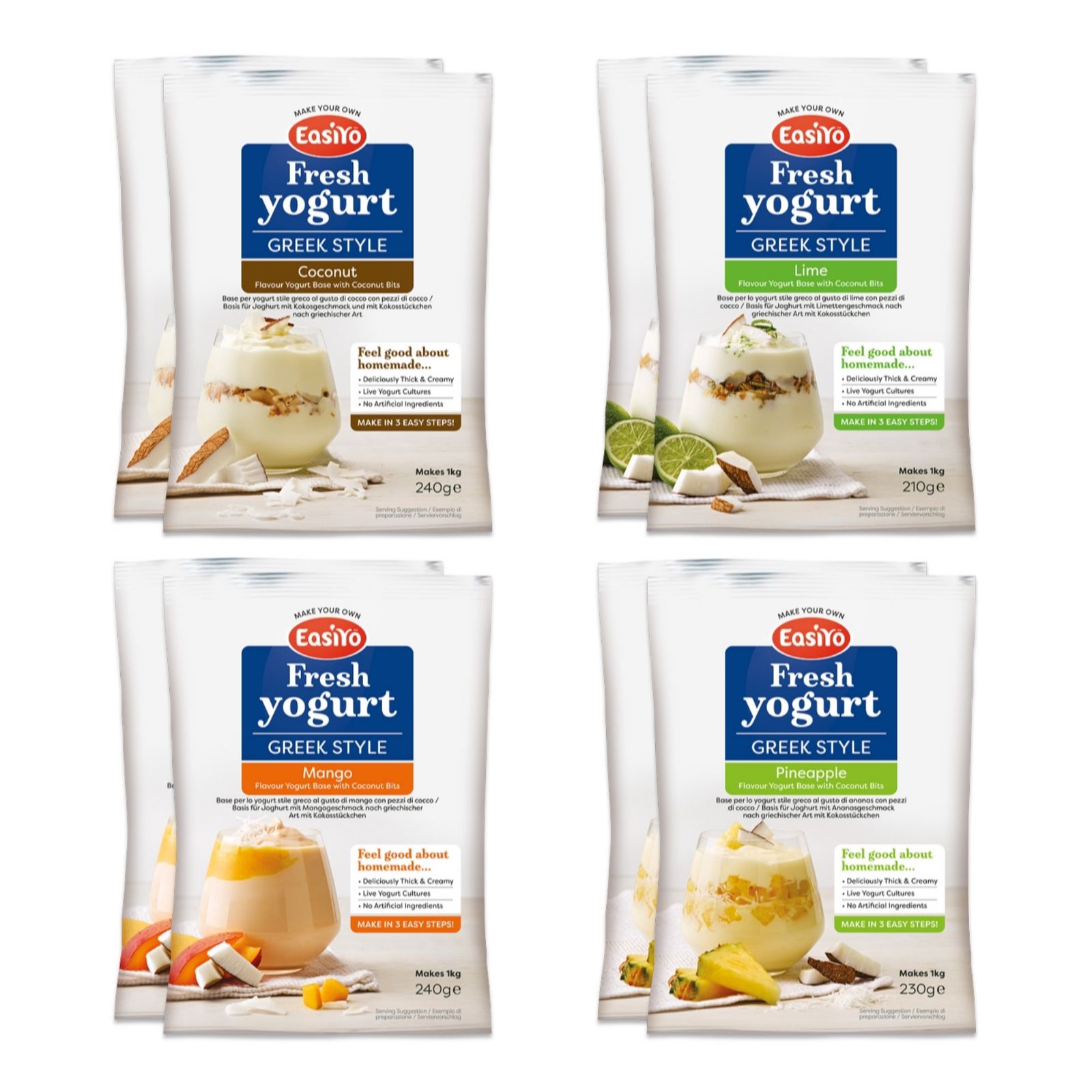 Easiyo Set of 8 Greek Style Coconut Selection
