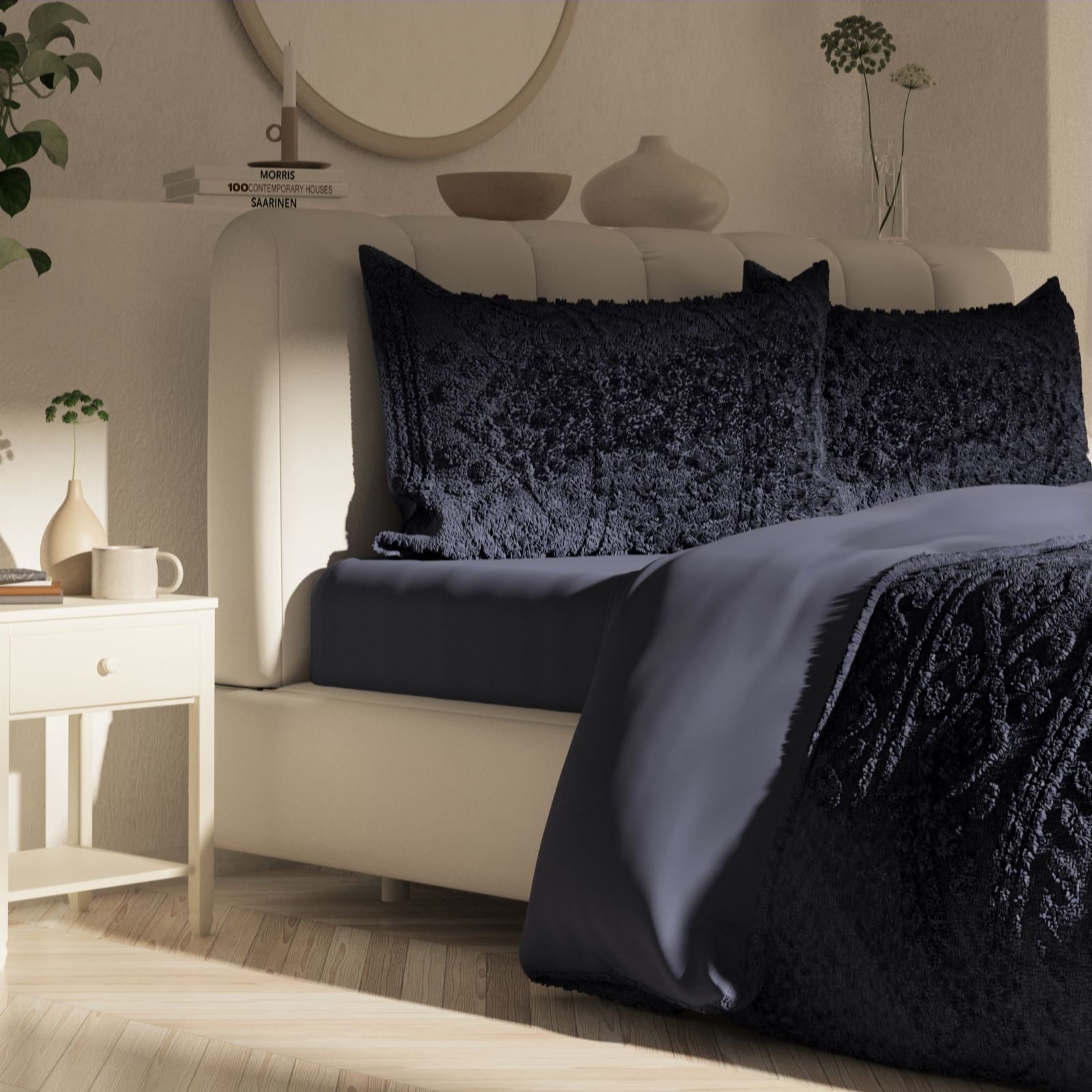 Cozee Home Fleece Braid 4 Piece Duvet Set