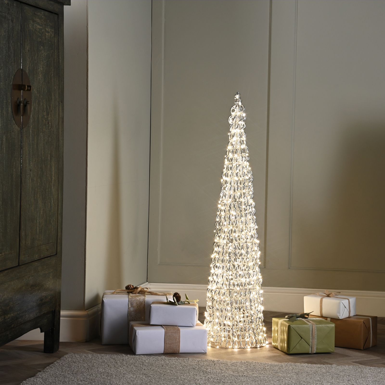 Outlet Festive Indoor/Outdoor 80cm Pre Lit Microlight Cone Tree
