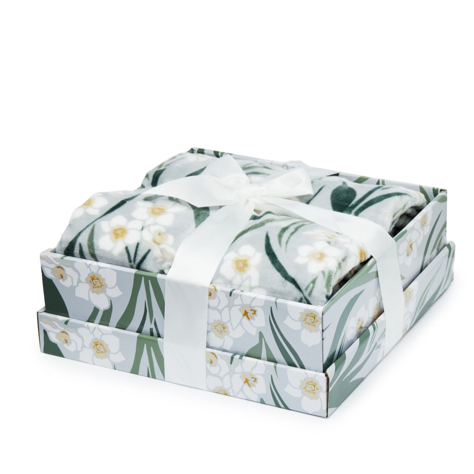 Outlet Cozee Home Winter Floral Printed Throw in Giftbox