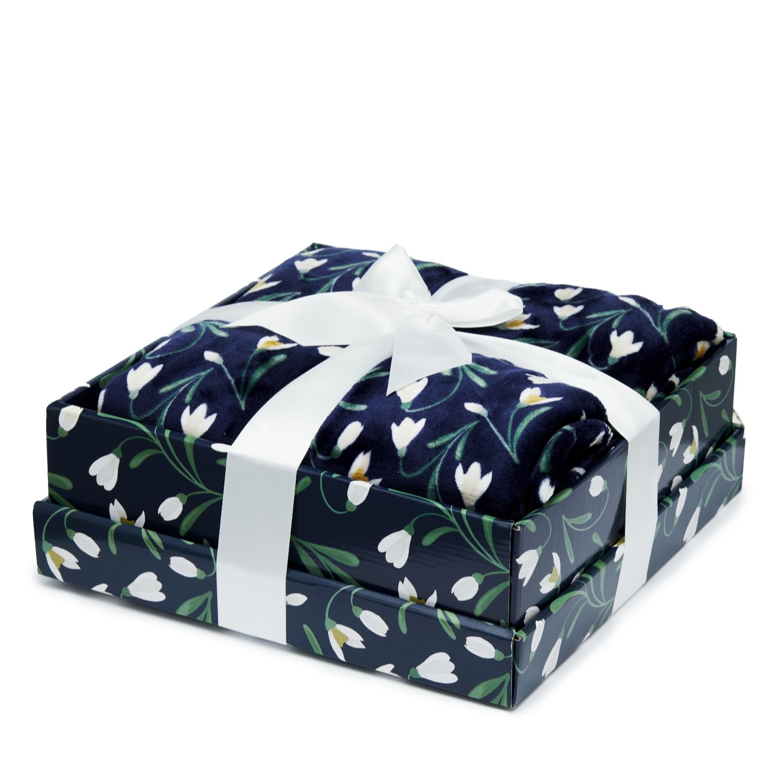 Outlet Cozee Home Winter Floral Printed Throw in Giftbox